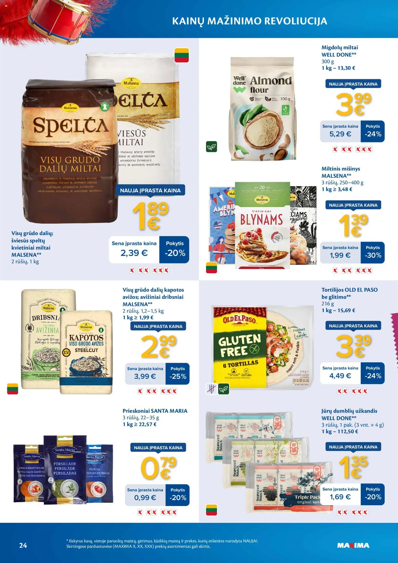 MAXIMA akcijos nuo 03.03.2026 | Puslapis: 24 | Prekių: Paprika, Miltai, Prieskoniai, Dribsniai