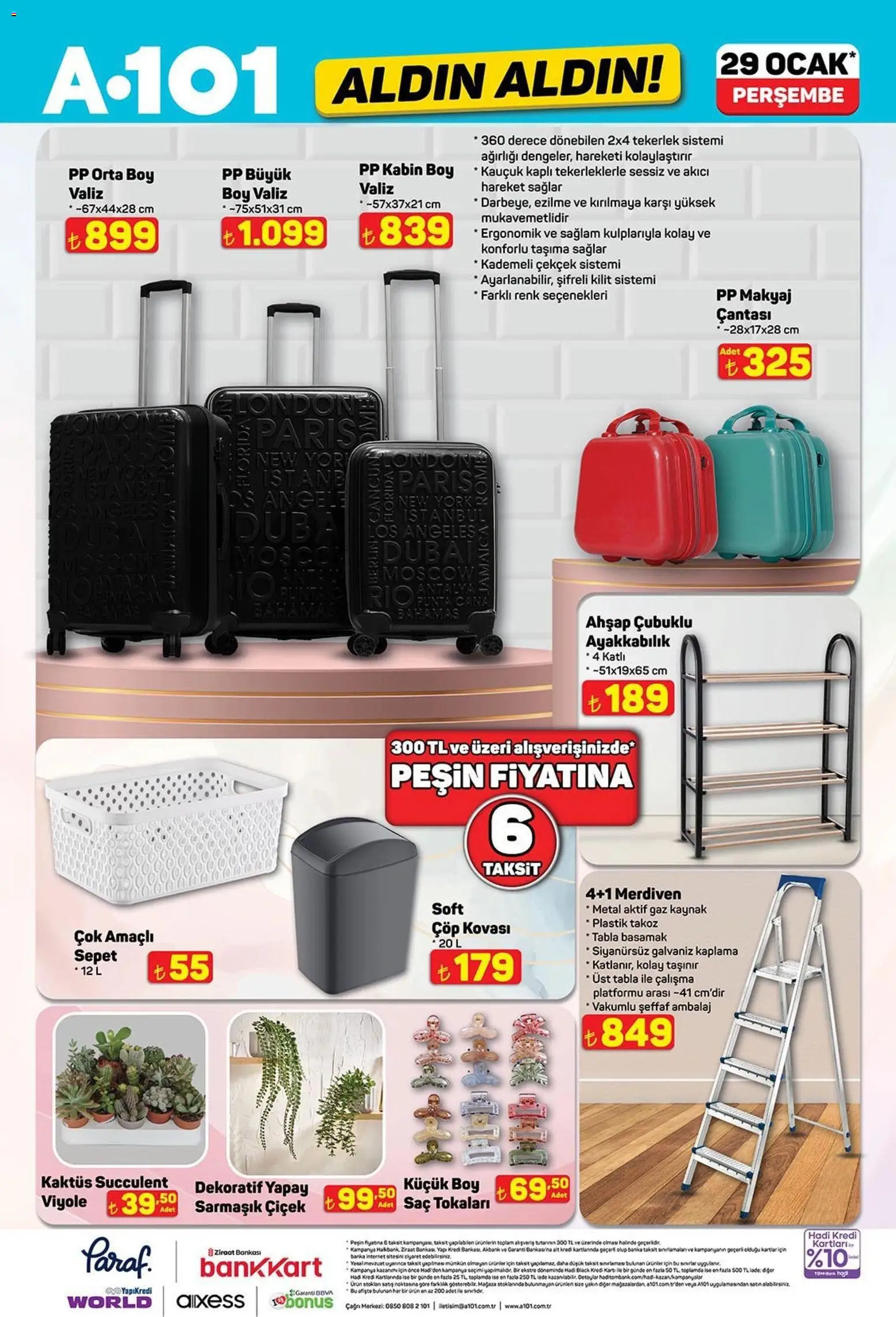 A101 Katalog Aldın Aldın - 29.01.2026 tarihinden itibaren geçerlidir | Sayfa: 17 | Ürünler: Makyaj çantası, Sepet, Makyaj