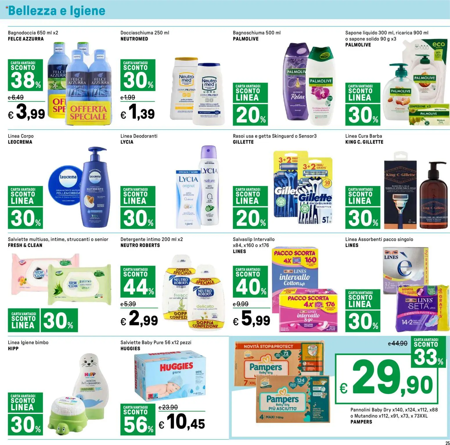 Volantino Iper del 12.02.2026 | Pagina: 25 | Prodotti: Bagnoschiuma, Intimo, Pampers, Doccia
