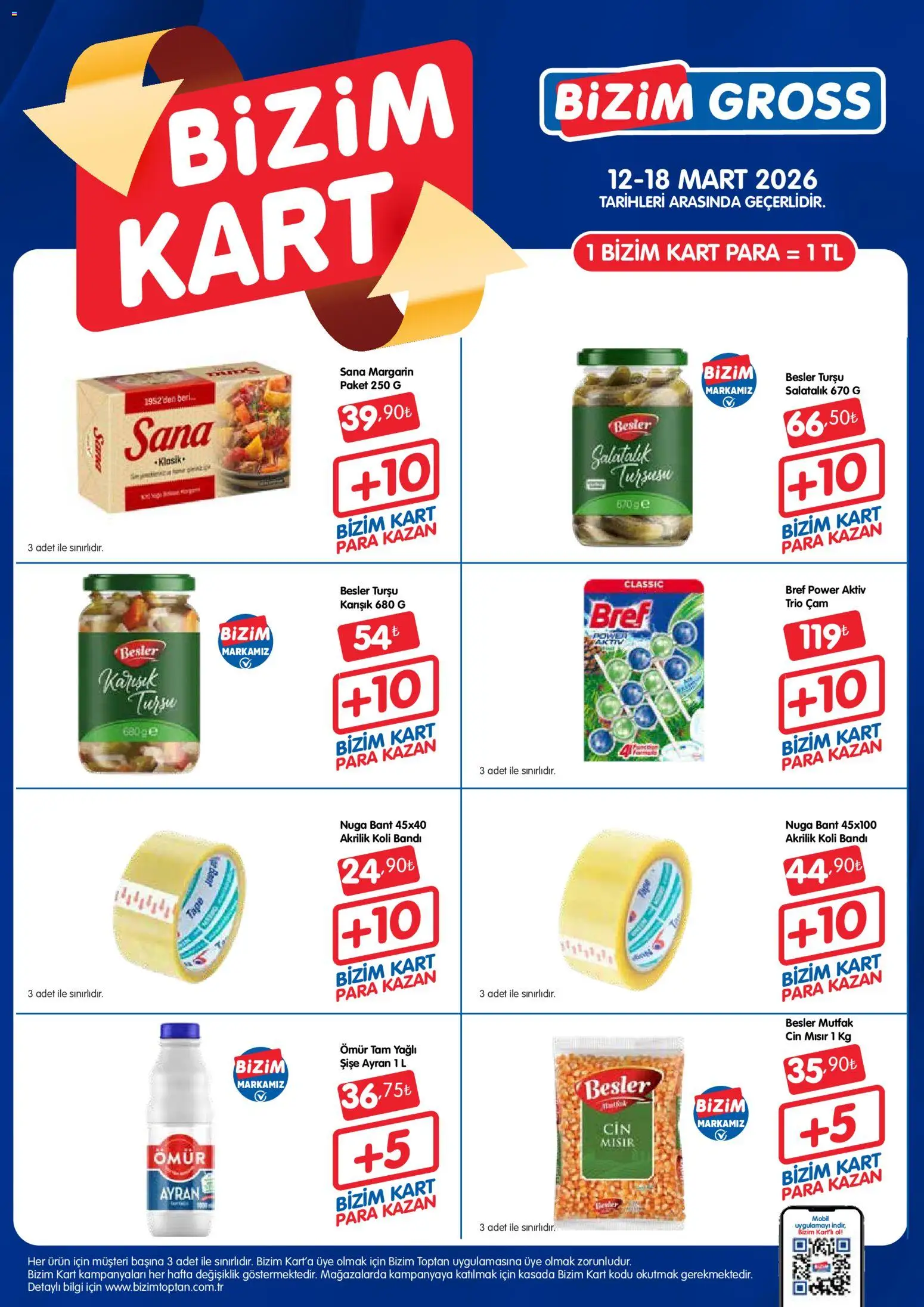 Bizim Toptan - Bizim Kart Katalogu - 12.03.2026 tarihinden itibaren geçerlidir | Sayfa: 2 | Ürünler: Cin, Salatalık, Mısır, Bant