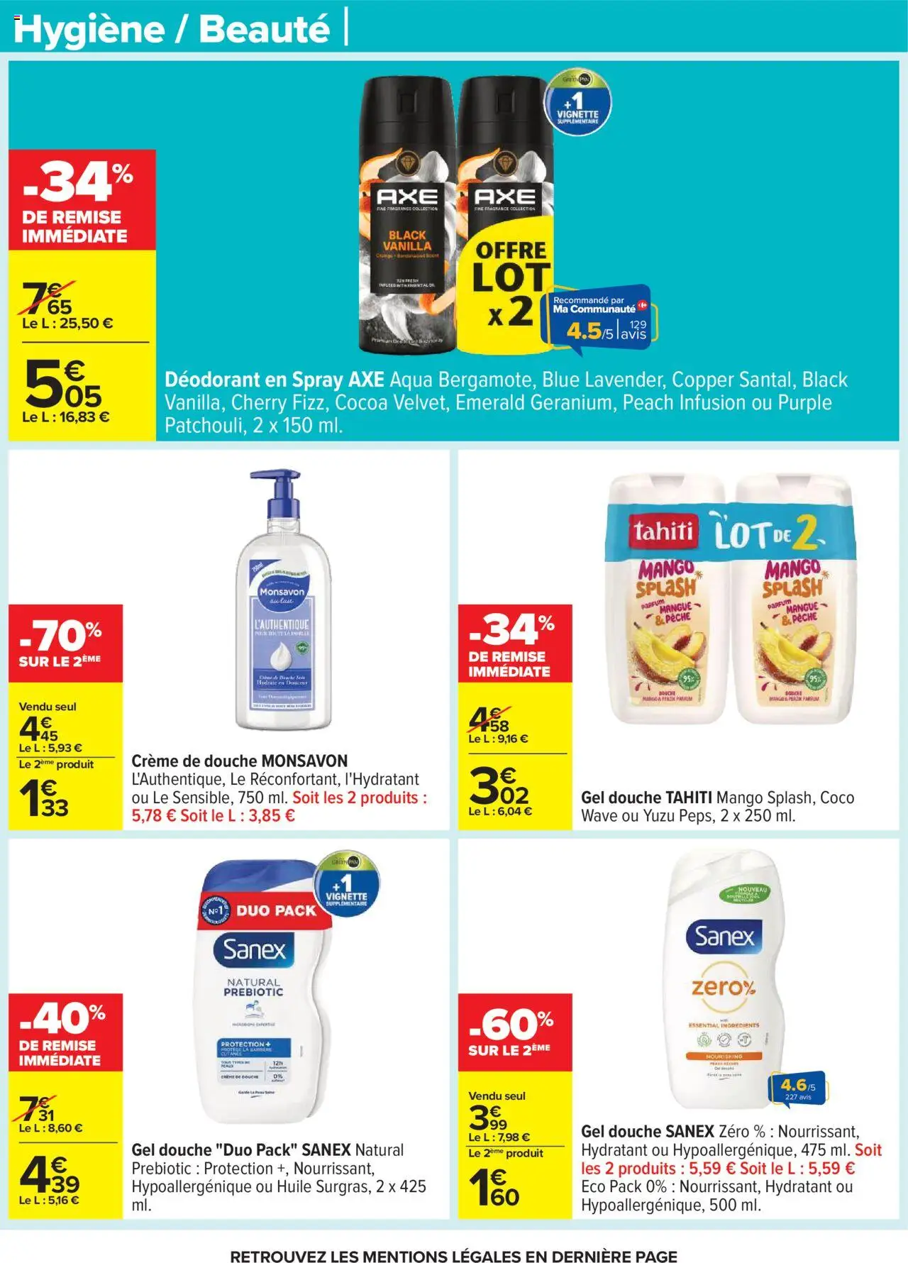 {H1} | Page: 60 | Produits: Pêche, Infusion, Gel douche, Déodorant