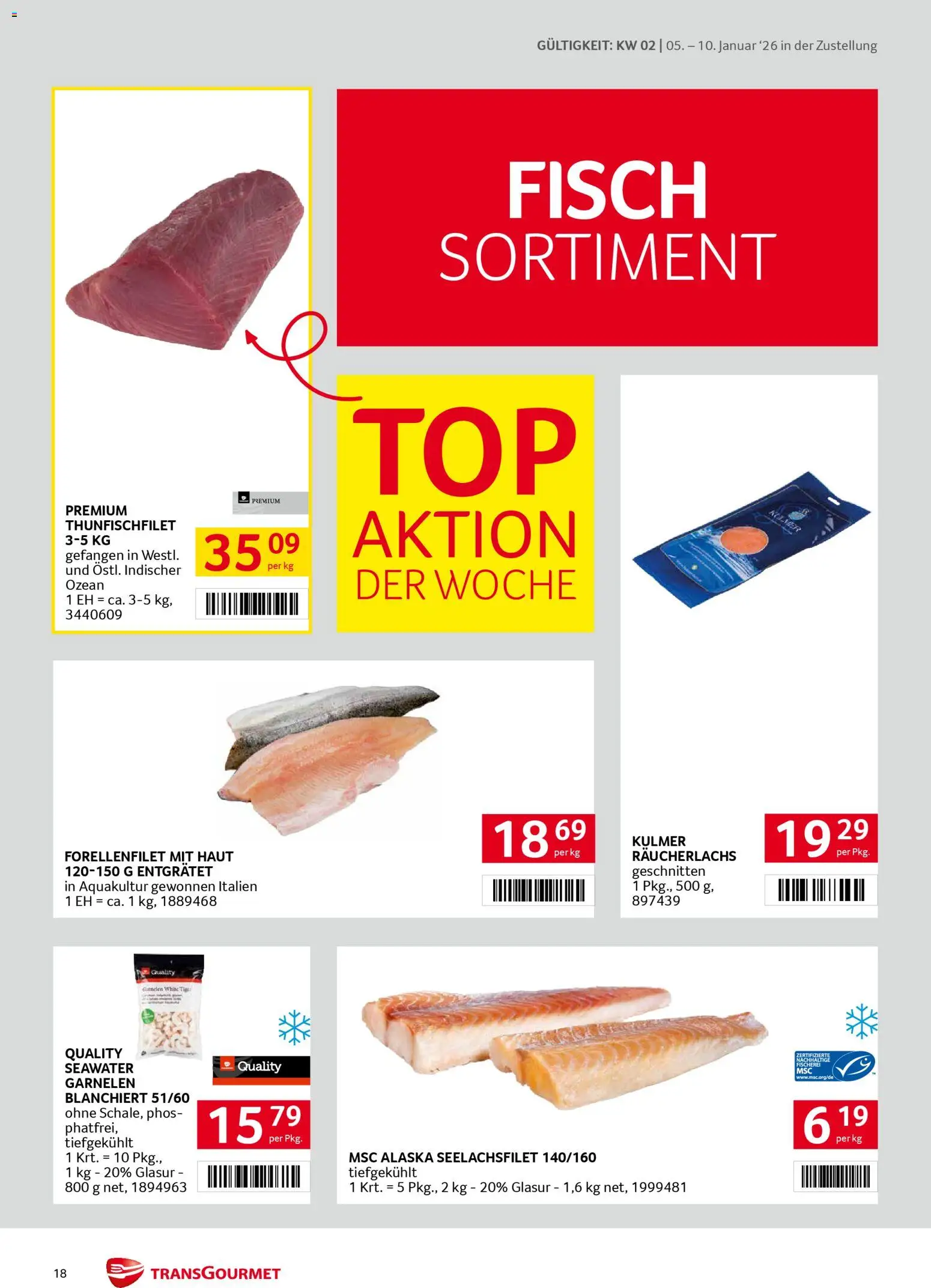 Transgourmet Zustellaktion gültig ab 05.01.2026 | Seite: 18 | Produkte: Fisch