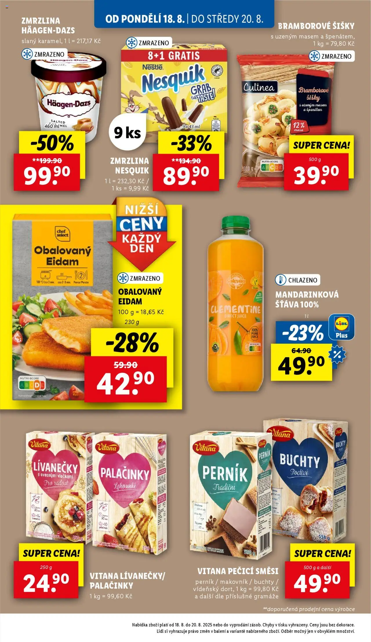 Lidl leták od 18.08.2025 | Strana: 30 | Produkty: Eidam, Nesquik, Palačinky, Solevita