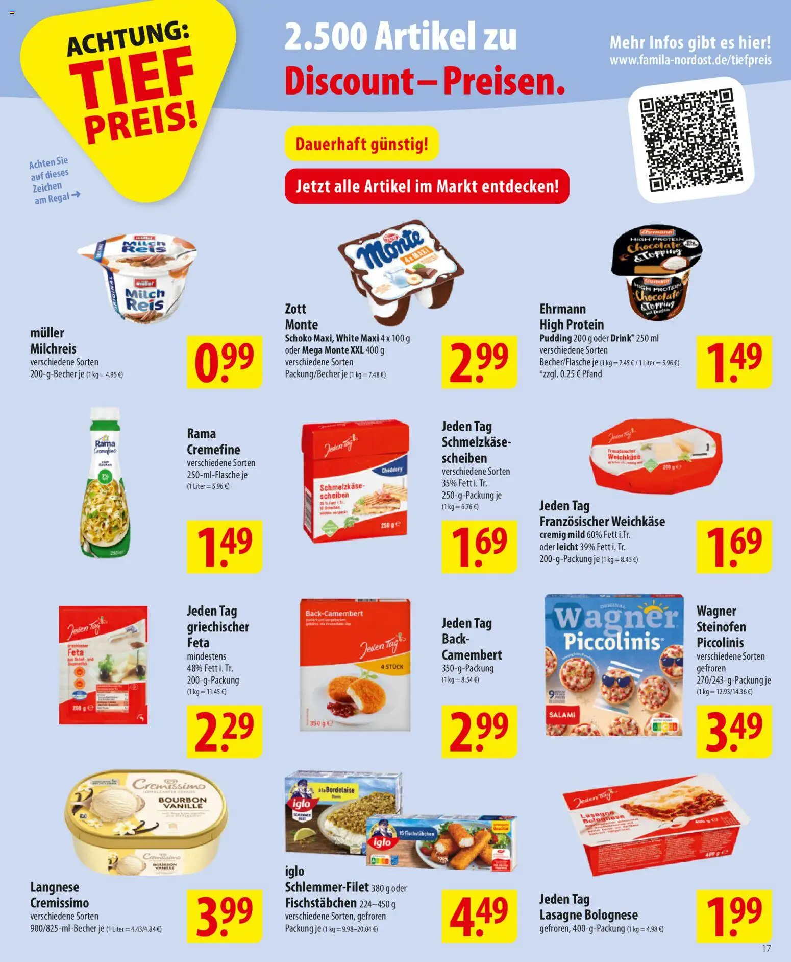 Famila Prospekt 	 – gültig ab 26.01.2026 | Seite: 17 | Produkte: Milch, Regal, Pudding, Bourbon