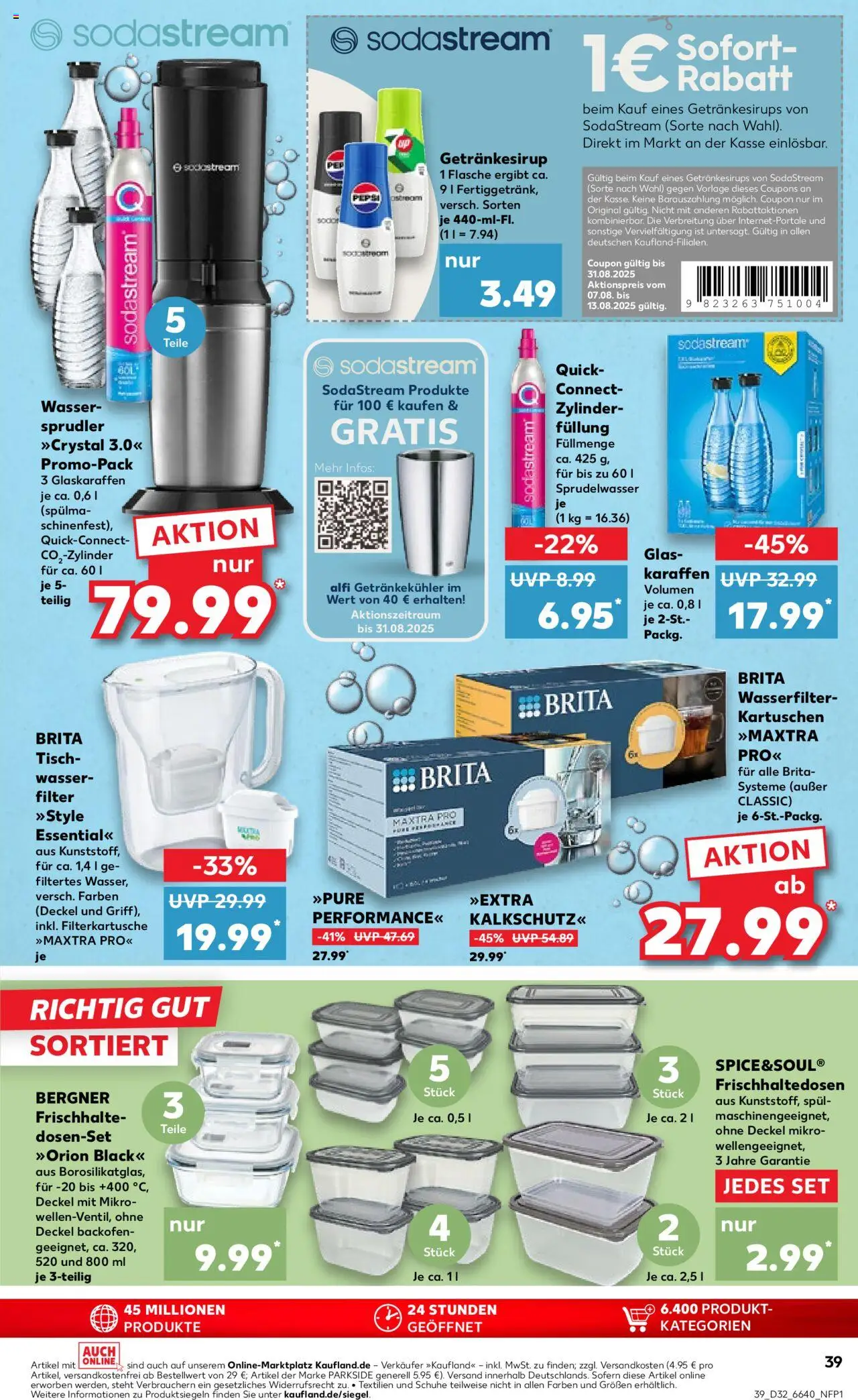 Kaufland prospekt Speyer	 - gültig ab dem 07.08.2025 | Seite: 39 | Produkte: Tisch, Backofen, Pepsi, Sodastream