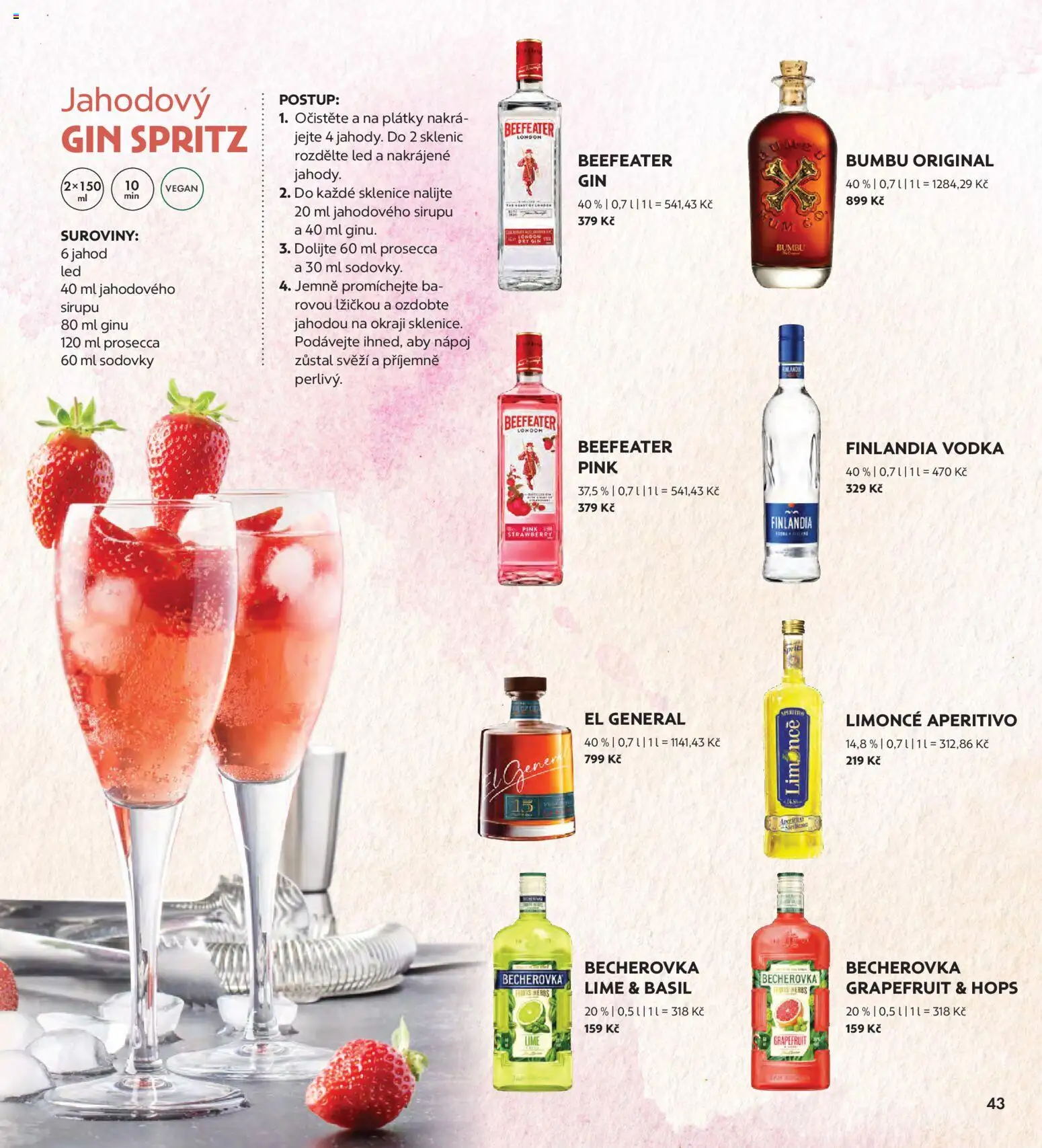 Albert magazín od 01.04.2026 | Strana: 43 | Produkty: Gin, Vodka, Finlandia vodka, Beefeater