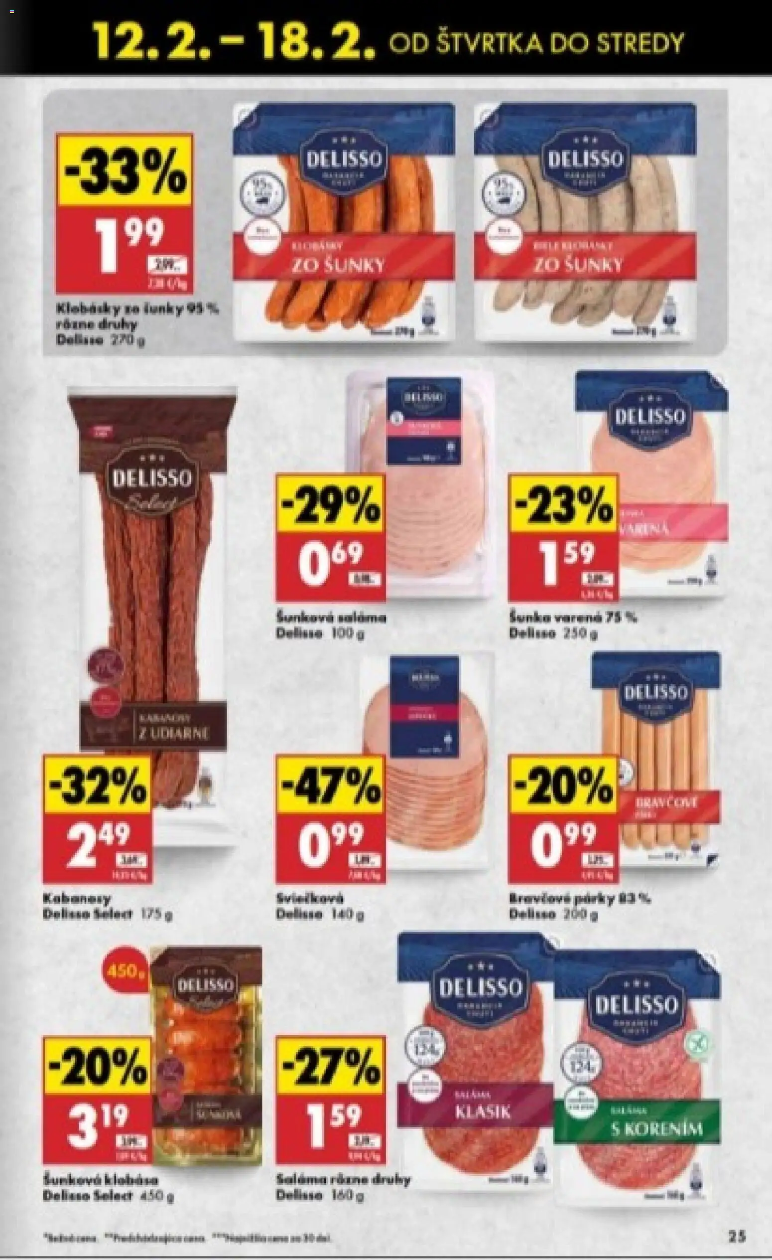 Nové Biedronka akcie – leták je platný od 12.02.2026 | Strana: 25 | Produkty: Saláma, Klobása, Párky