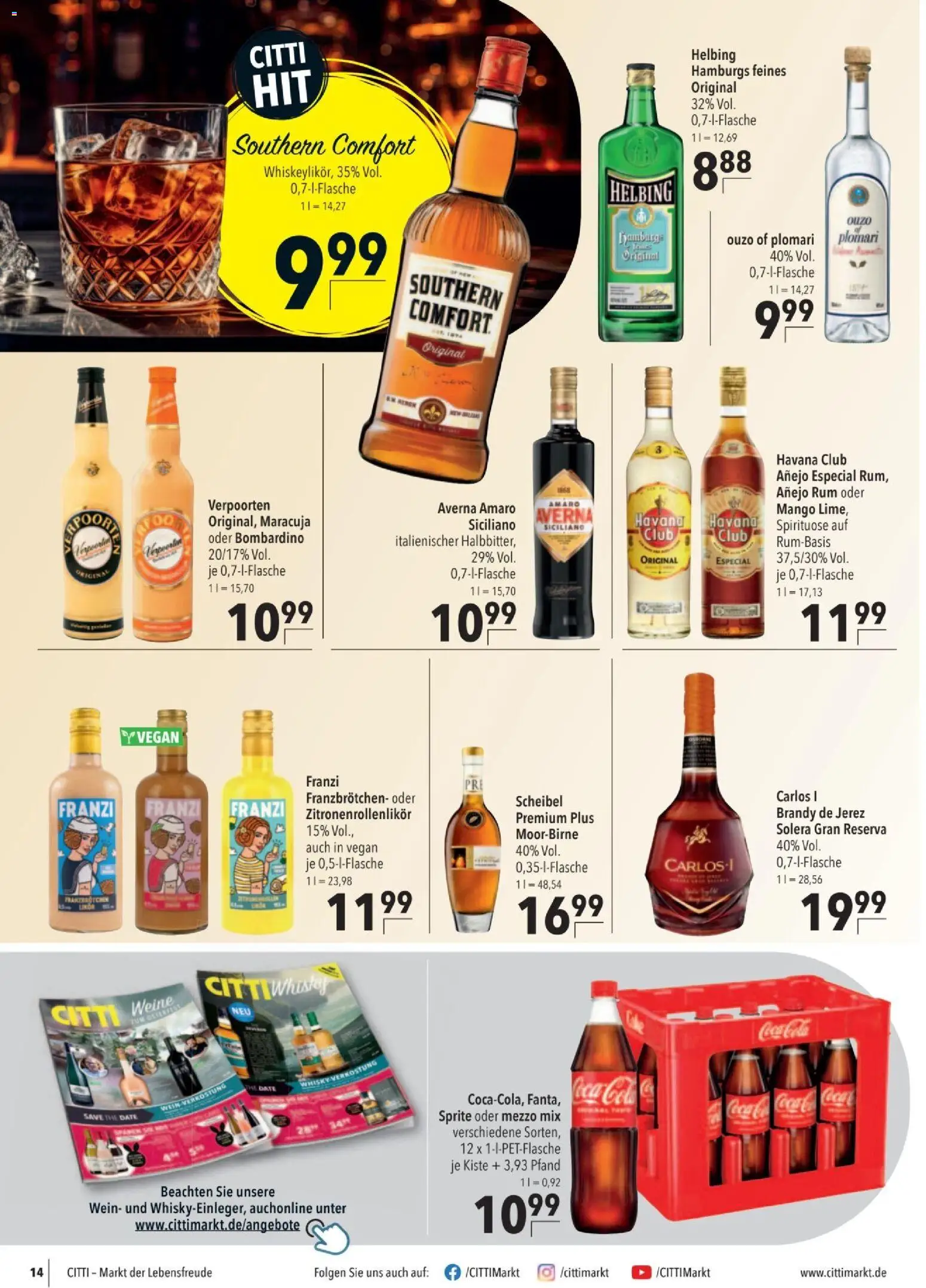 CITTI tilbudsavis – gyldig fra 25.03.2026 | Side: 14 | Produkter: Mango, Coca Cola, Whisky, Cola