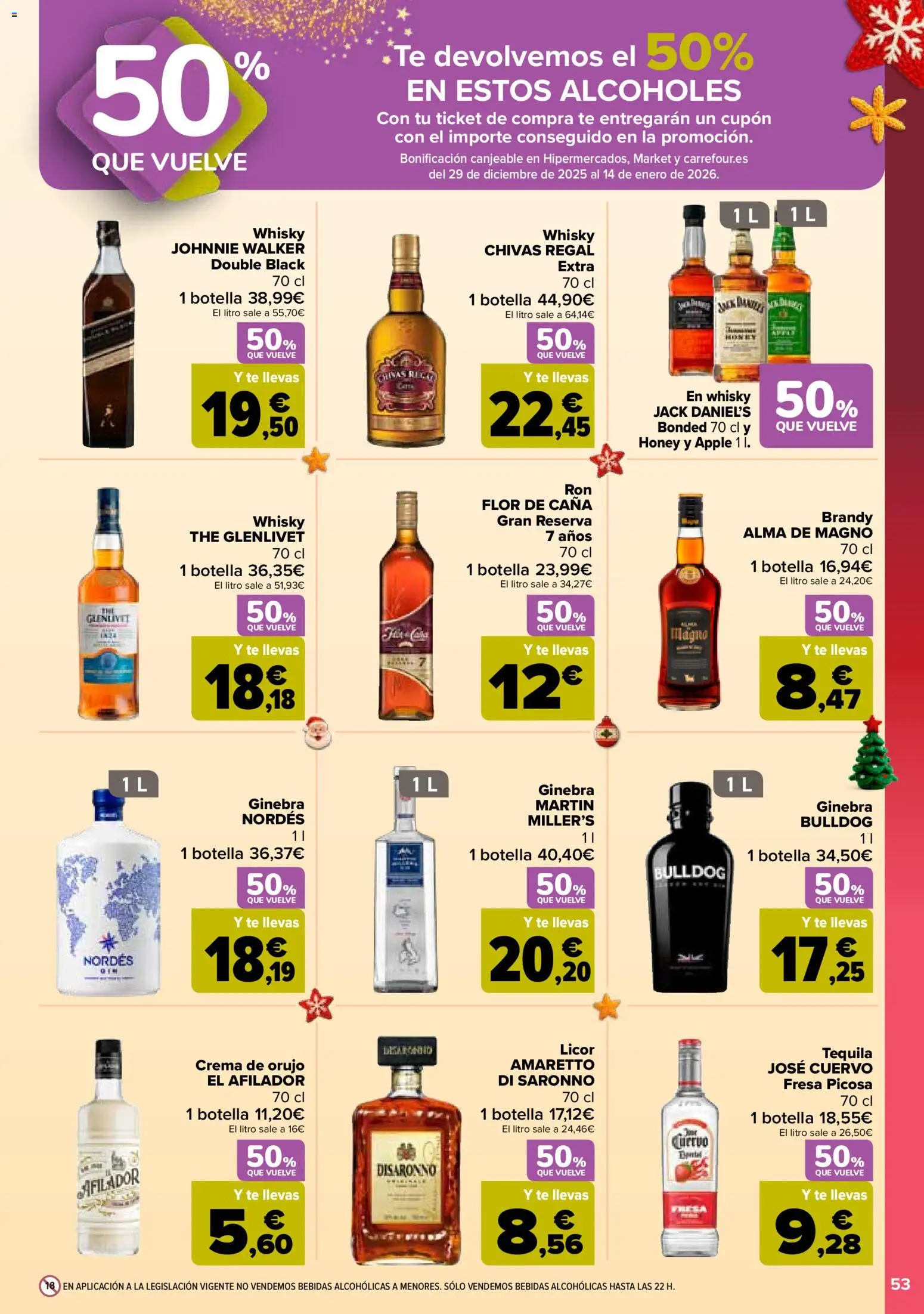 Carrefour folleto │ válido desde el 12.12.2025 | Página: 55 | Productos: Ginebra, Té, Whisky, Apple
