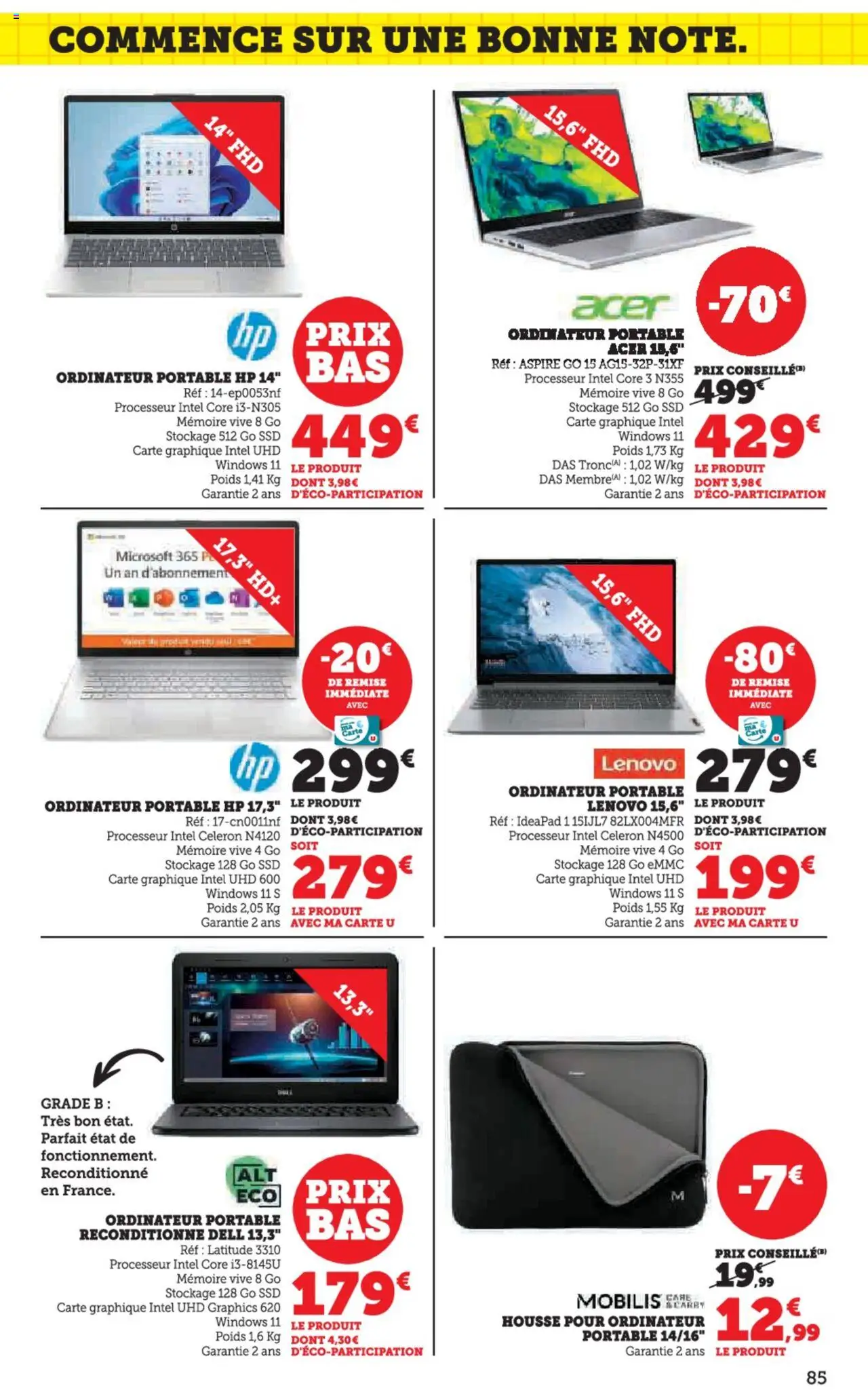  | Page: 85 | Produits: Ordinateur, Poids, Ordinateur portable, Portable