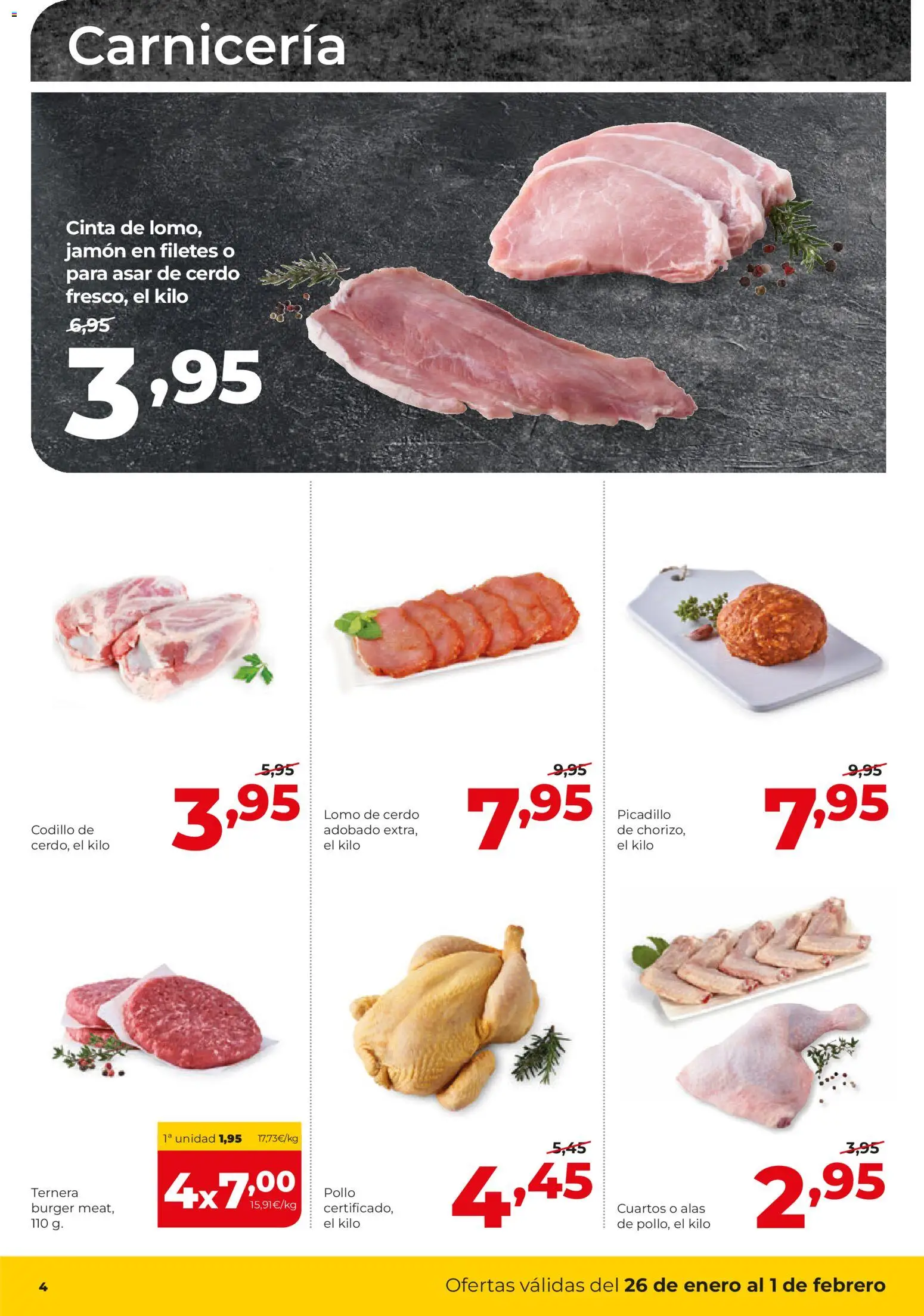 Alimerka folleto Castilla y León │ válido desde el 26.01.2026 | Página: 4 | Productos: Jamón, Cerdo