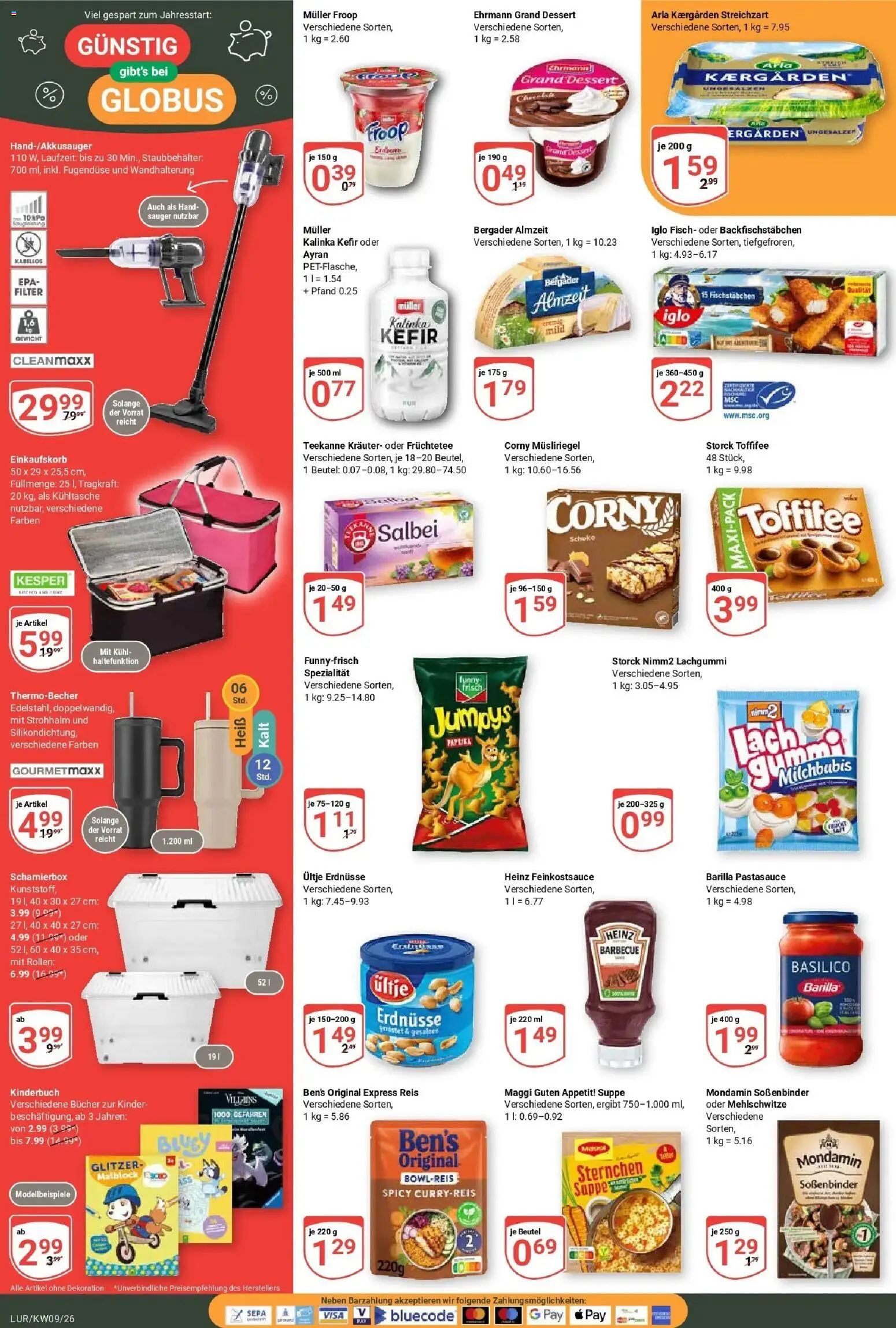 Globus Prospekt Hamburg – gültig ab 23.02.2026 | Seite: 2 | Produkte: Kefir, Ultje erdnusse, Maggi, Teekanne