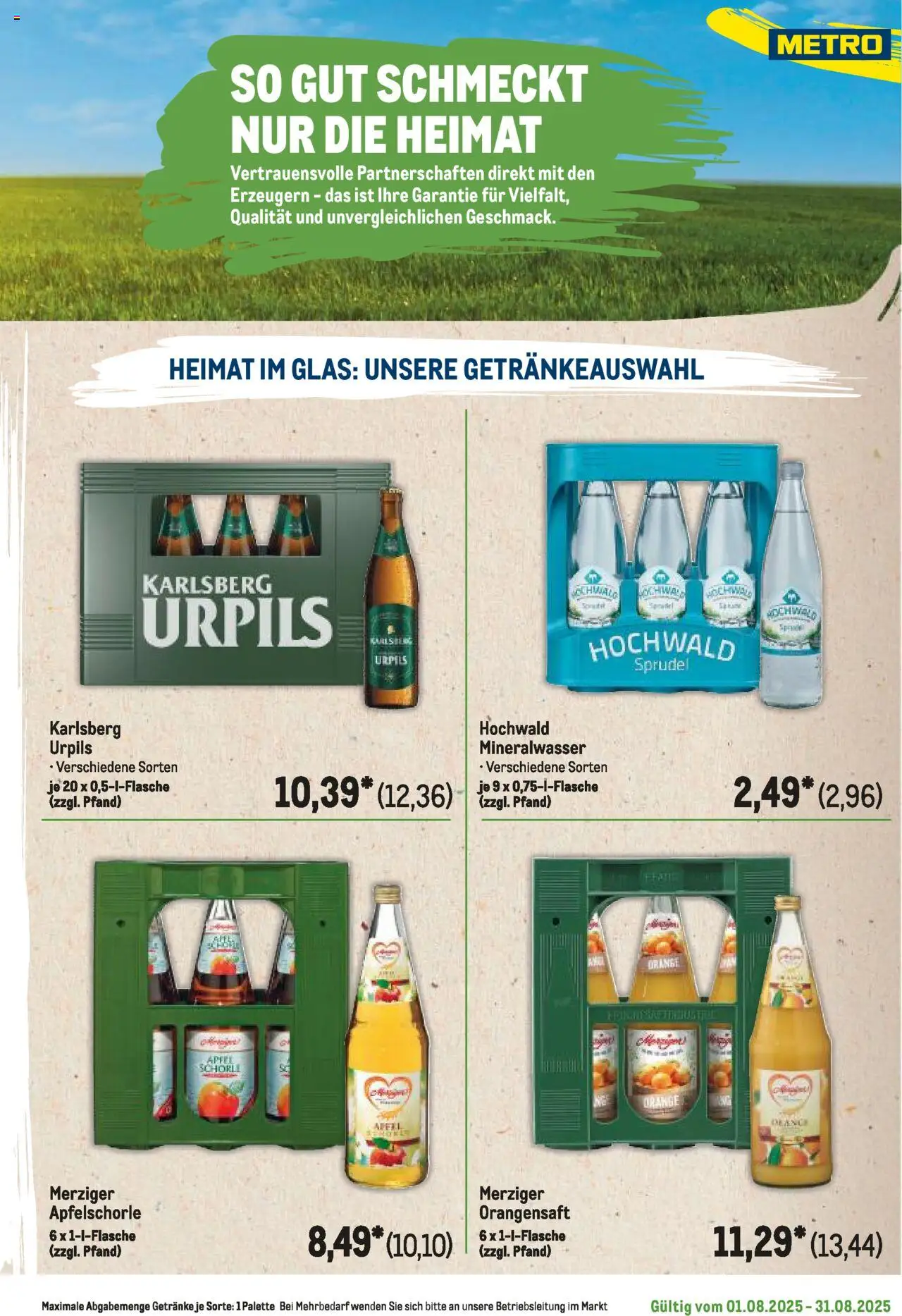 Metro Regionaler Flyer - gültig ab dem 01.08.2025 | Seite: 7 | Produkte: Äpfel, Orangensaft, Mineralwasser