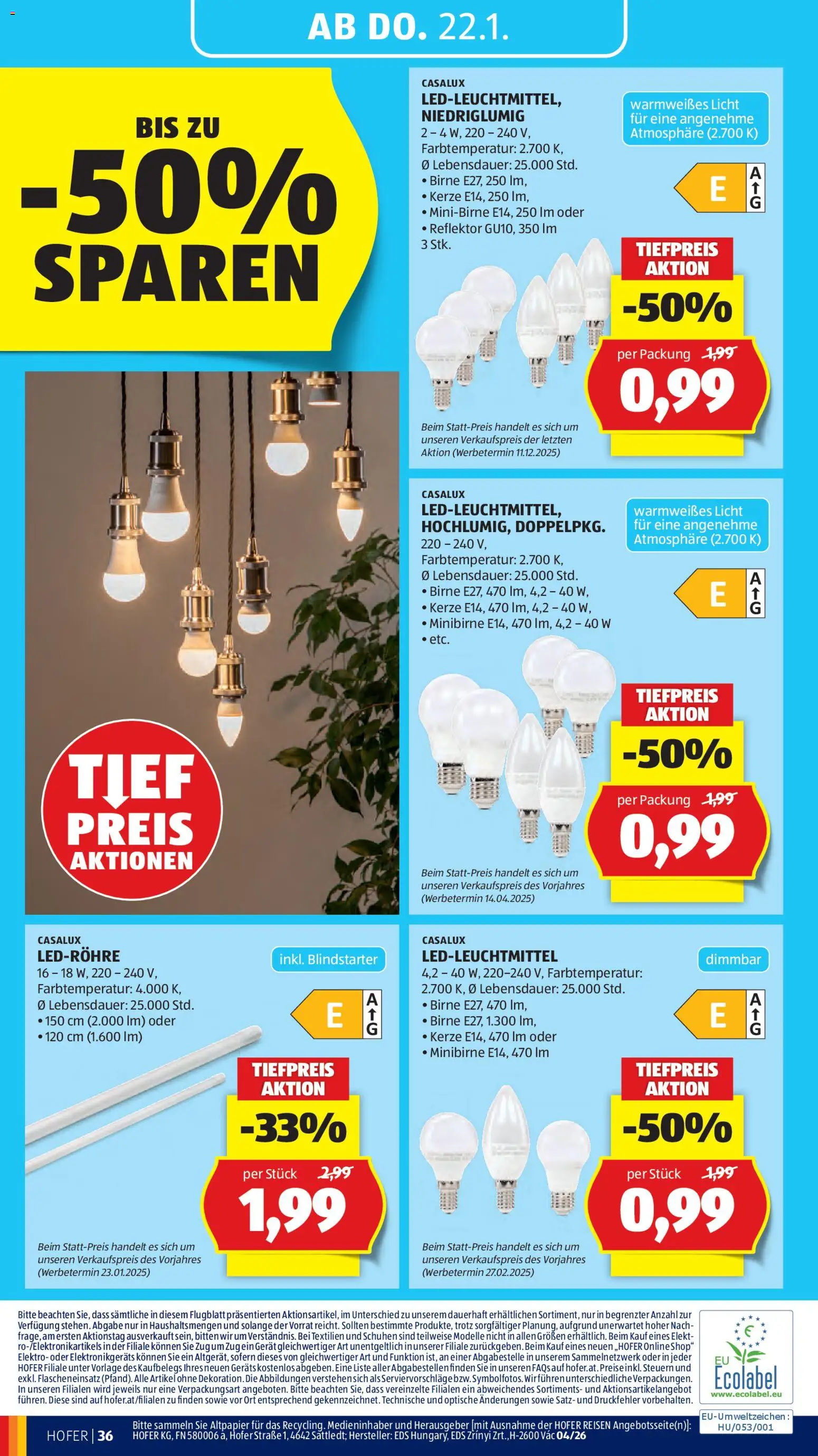 Hofer Flugblatt gültig ab 14.01.2026 | Seite: 40 | Produkte: Birne