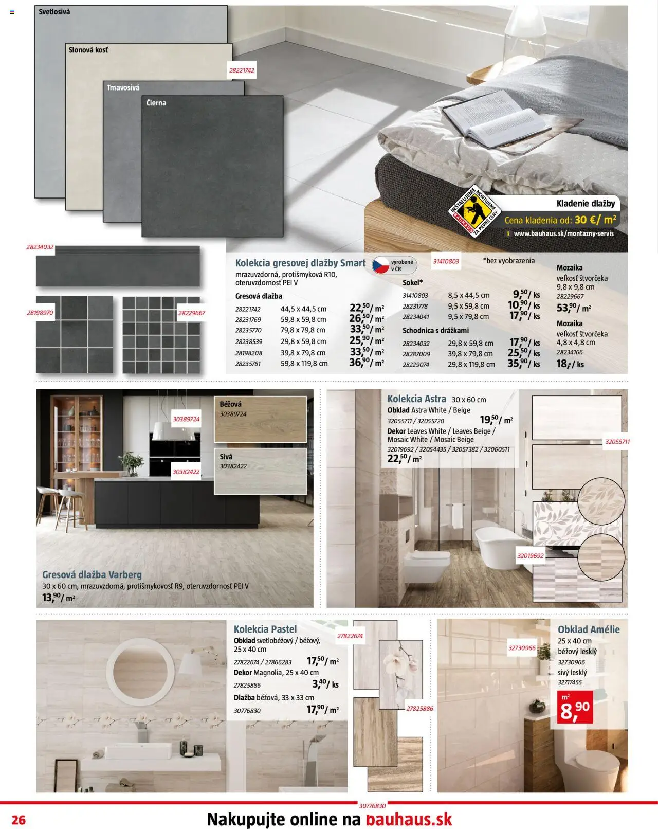 Nové Bauhaus akcie – leták je platný od 06.10.2025 | Strana: 26 | Produkty: Dlažba, Obklad