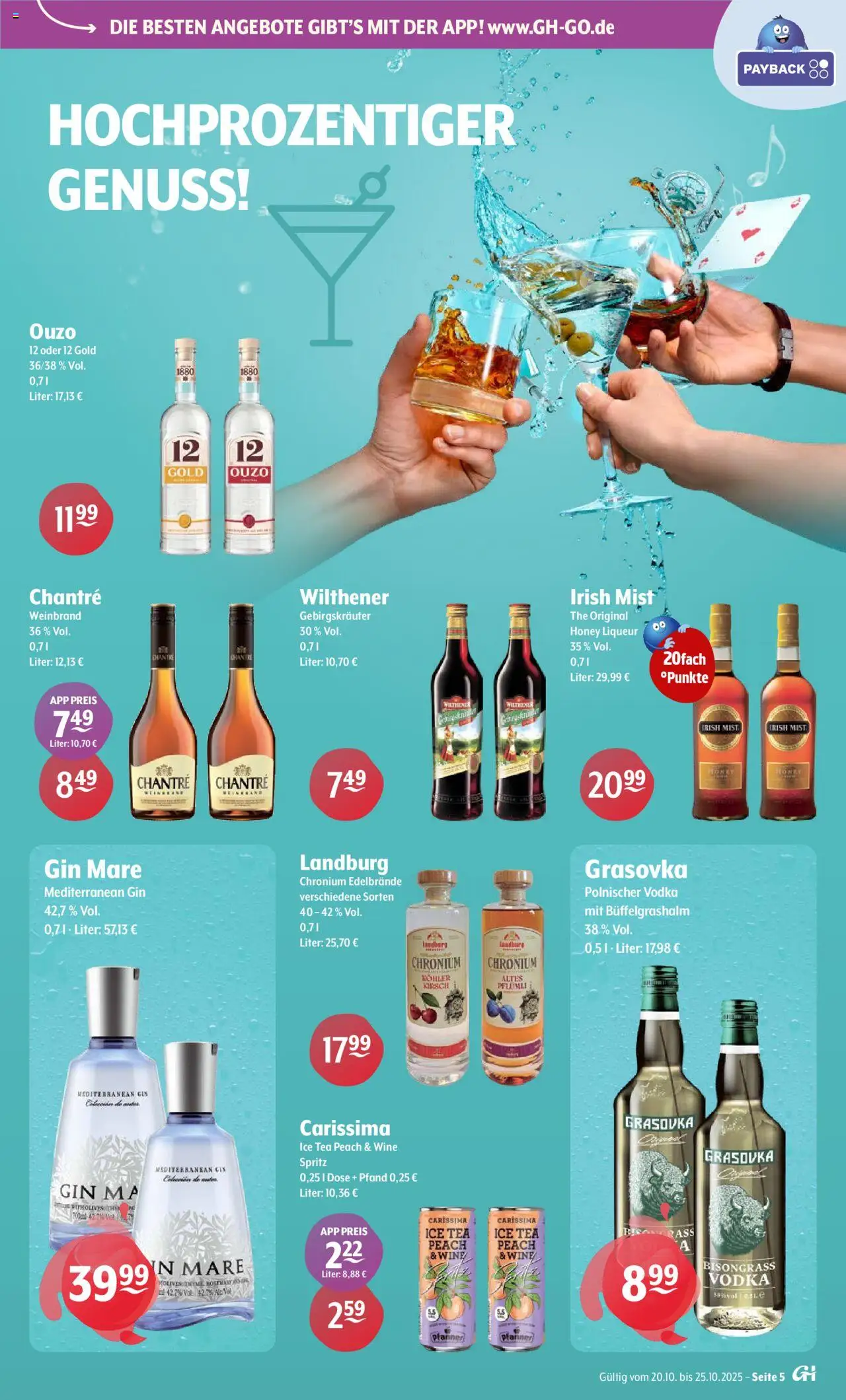 Trink und Spare Prospekt – gültig ab 20.10.2025 | Seite: 5 | Produkte: Ouzo, Wilthener, Chantré, Gin