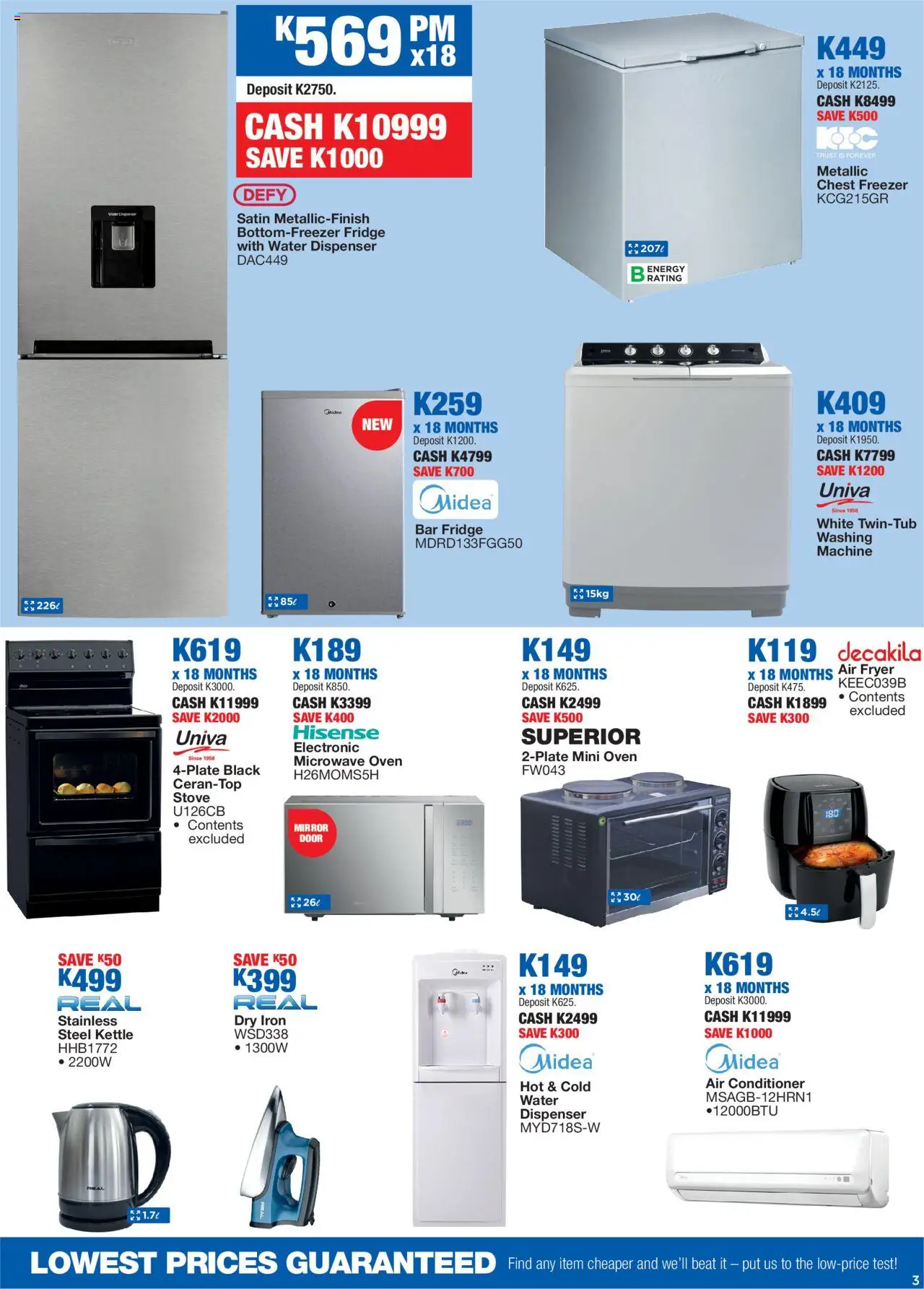 OK Furniture - Lowest Prices Guaranteed Catalogue Zambia  │ valid from 28.05.2025 | Page: 3 | Products: Washing machine, Kettle, Air fryer, Conditioner