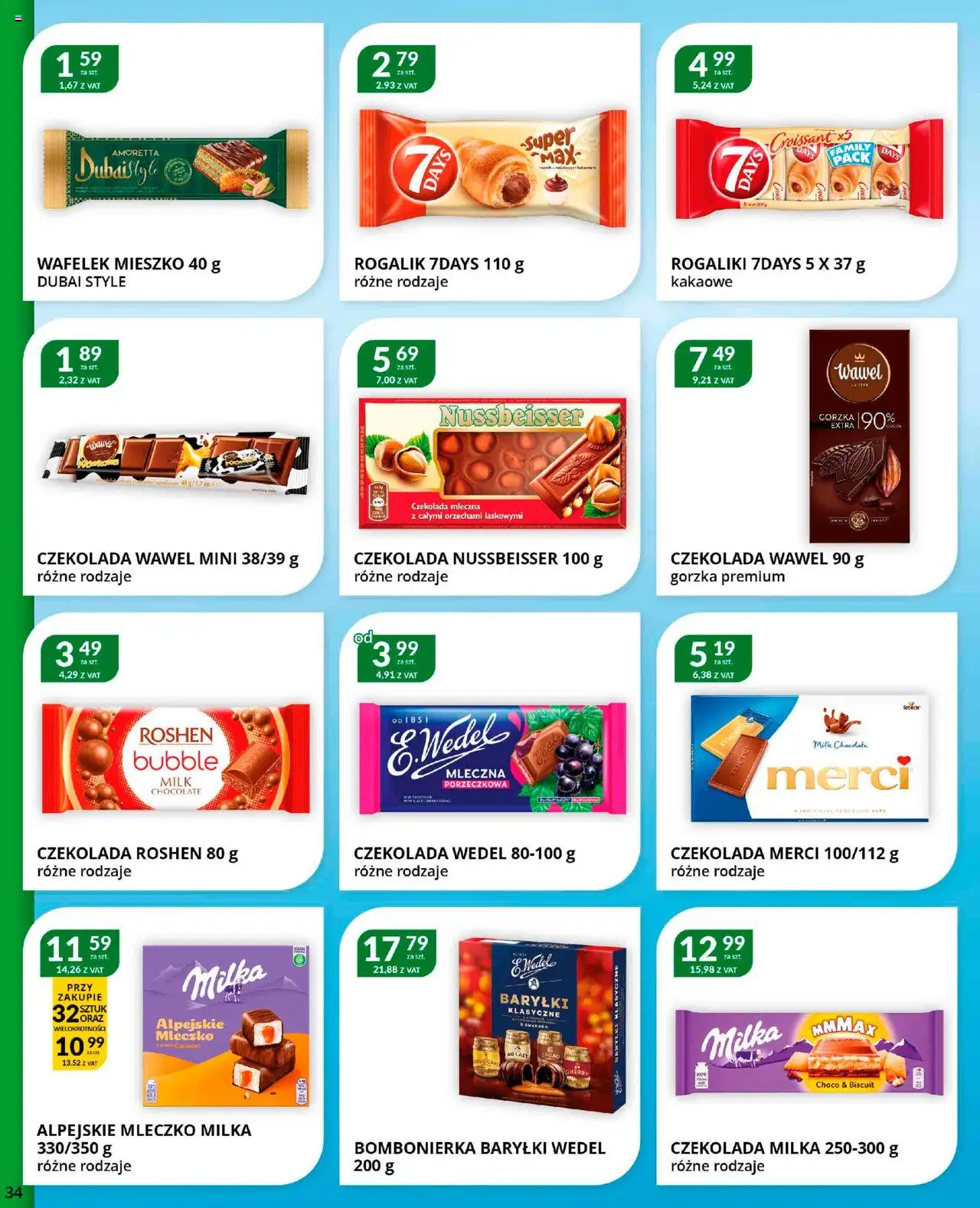 Eurocash Gazetka od 22.09.2025 | Strona: 34 | Produkty: Czekolada merci, Bombonierka, Merci, Czekolada milka