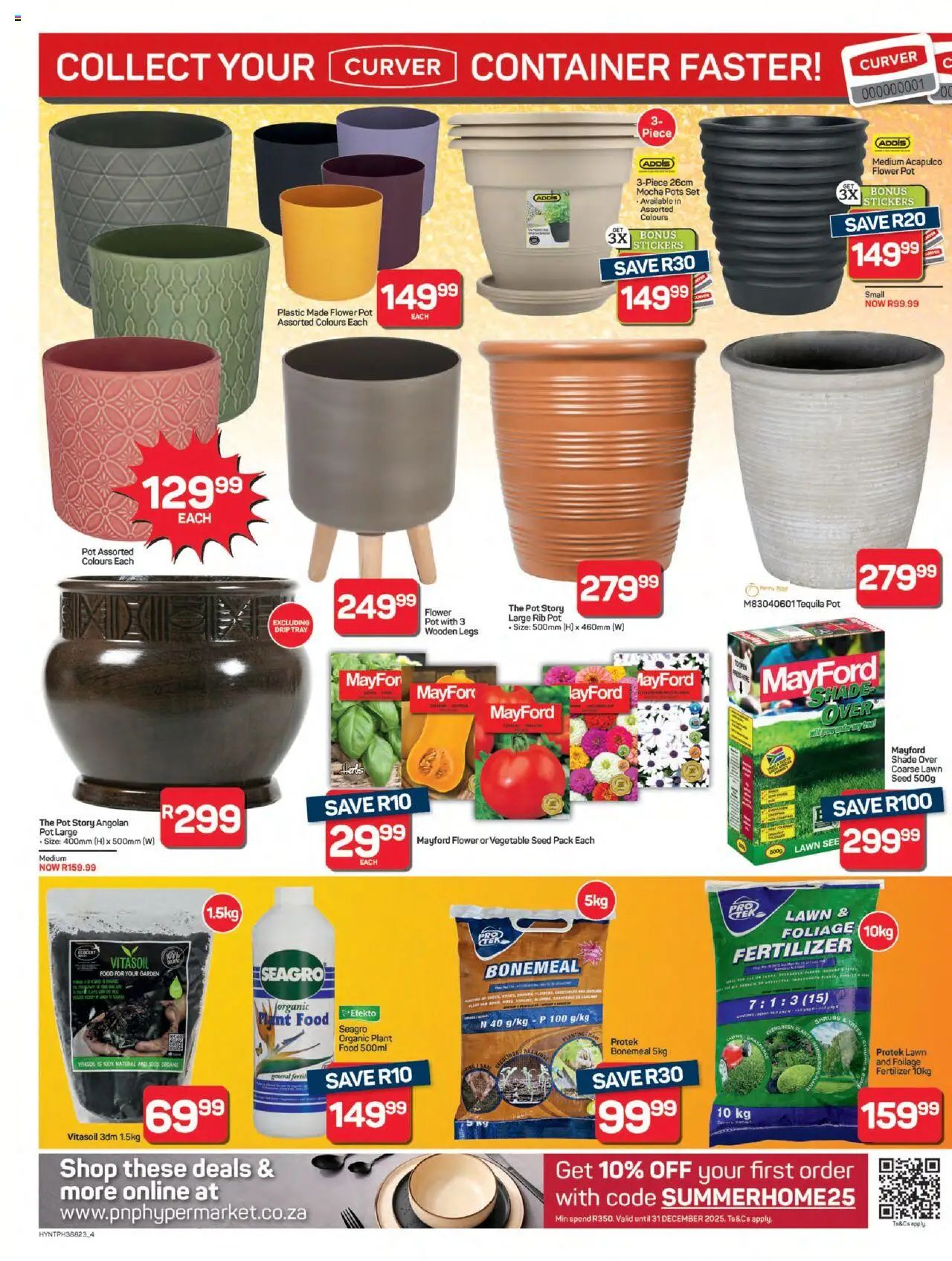New Pick n Pay catalogue – valid from 22.09.2025 | Page: 4 | Products: Tray, Pots, Drip tray