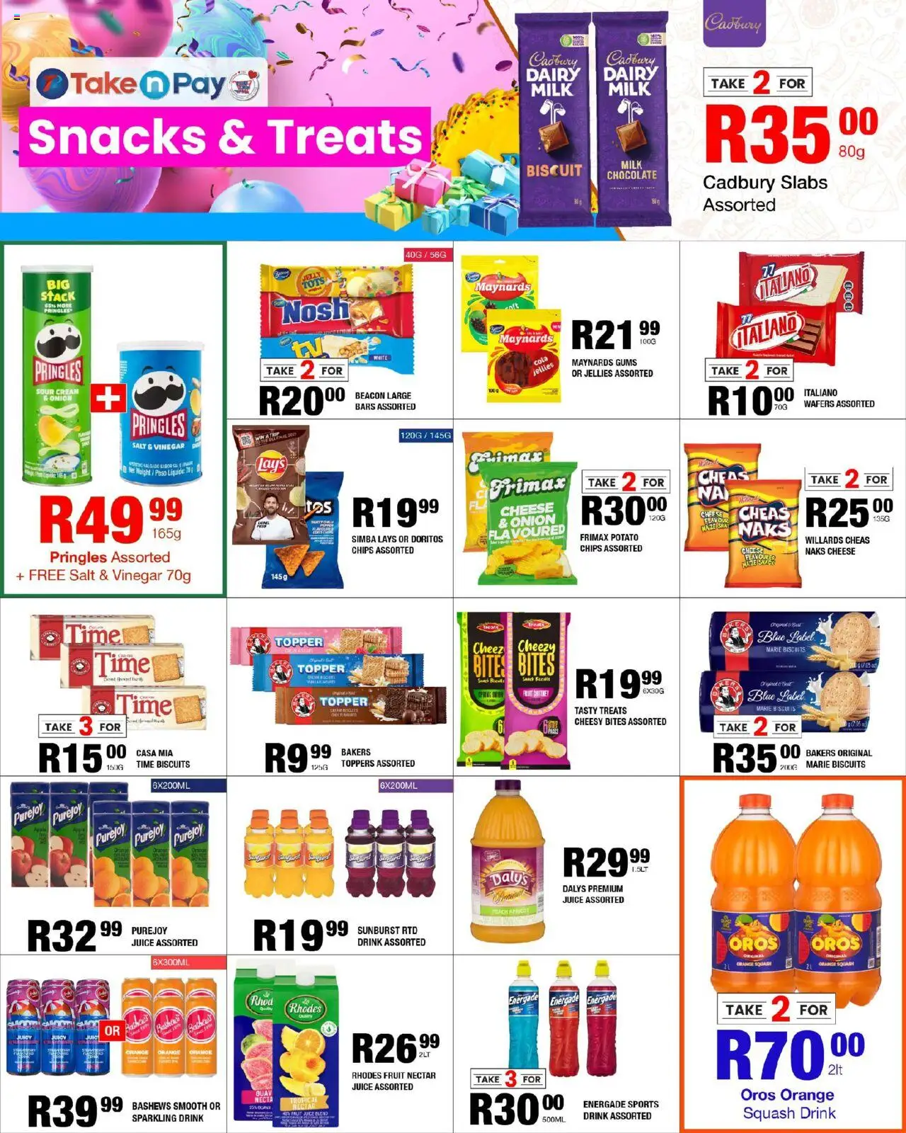 New Take n Pay catalogue – valid from 15.09.2025 | Page: 5 | Products: Juice, Vinegar, Chips, Cream