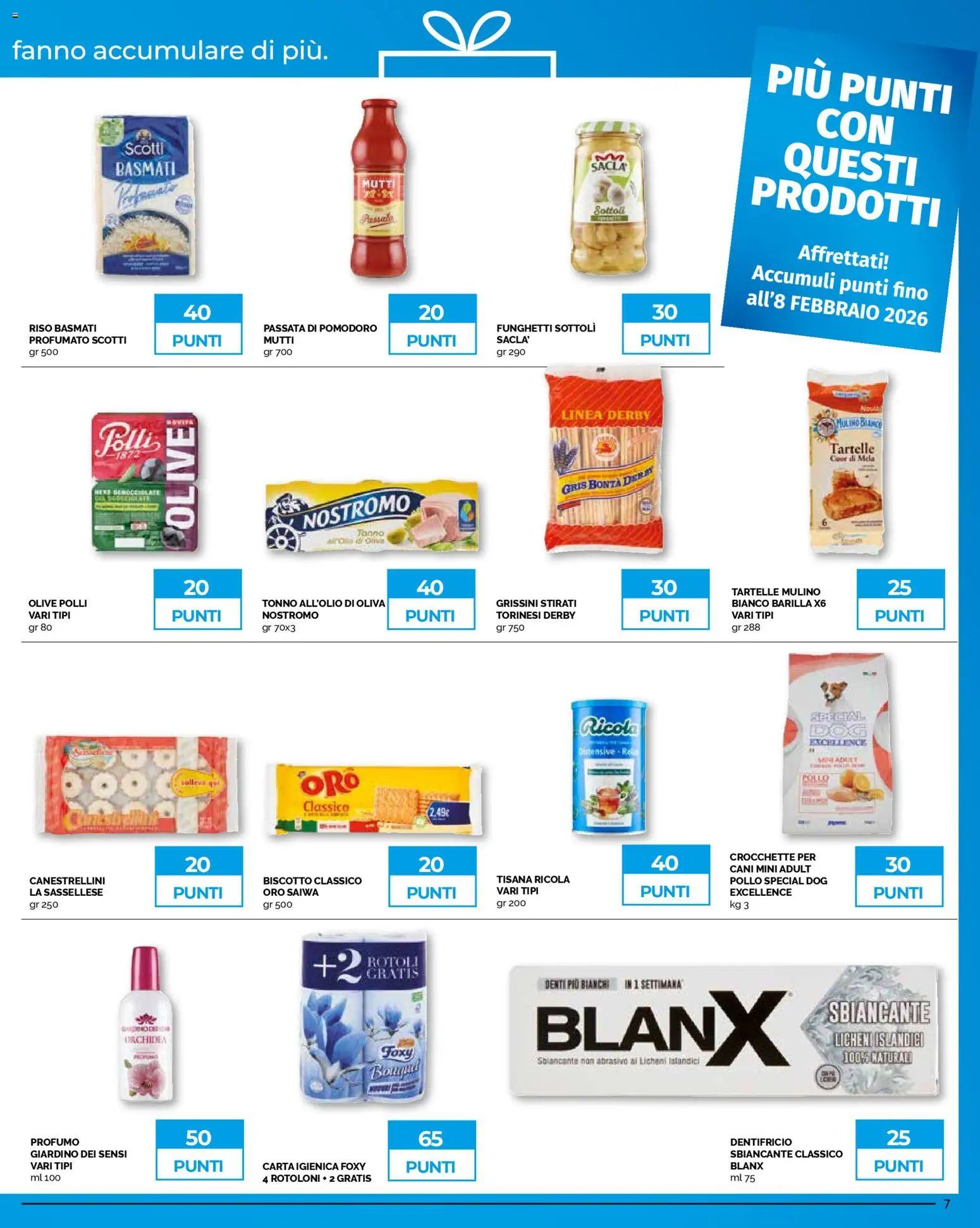 Volantino Mercatò del 26.01.2026 | Pagina: 7 | Prodotti: Dentifricio, Olive, Crocchette, Mutti