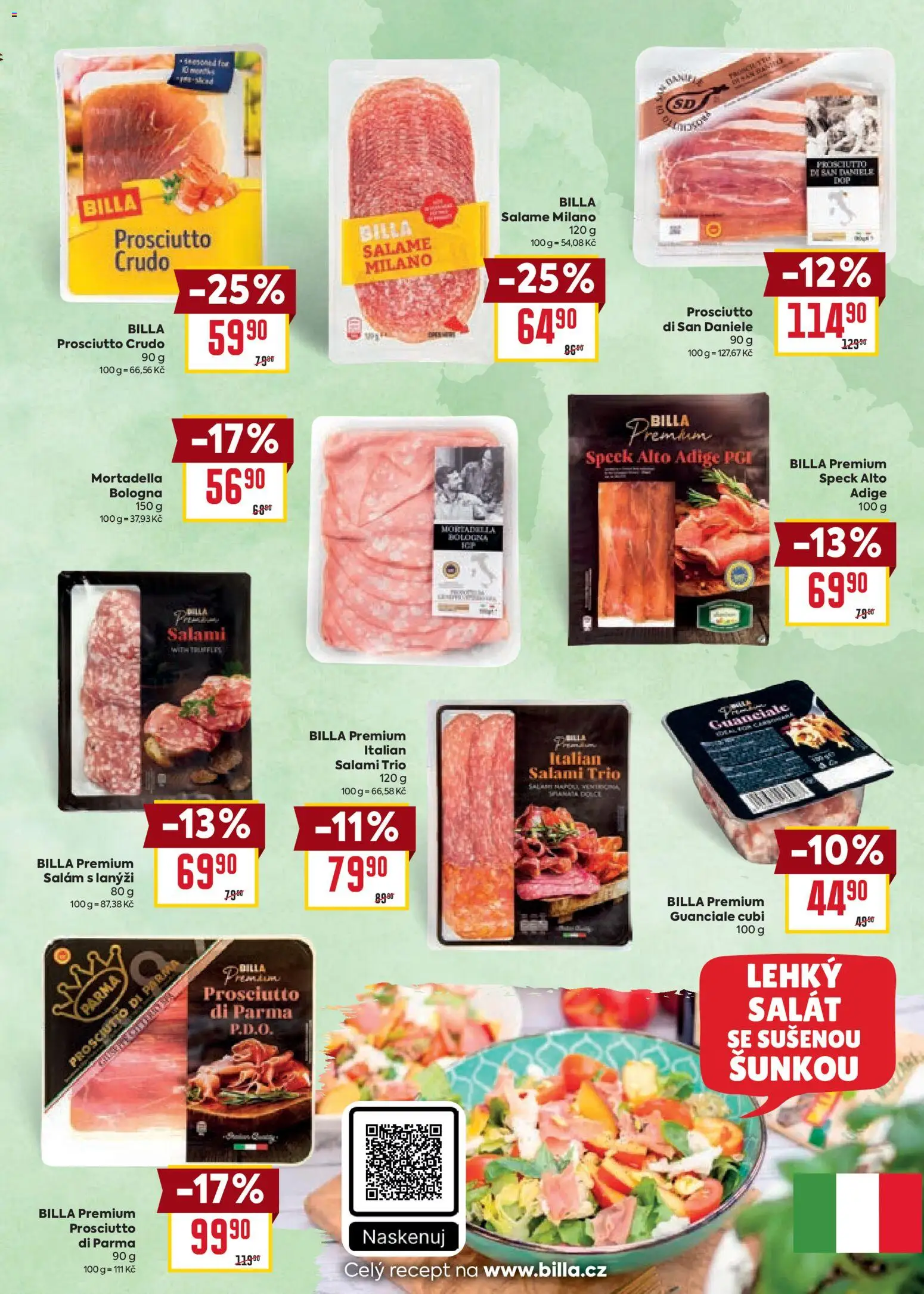 Billa leták - Chutě světa od 21.01.2026 | Strana: 3 | Produkty: Salám, Salát, Guanciale, Truffles