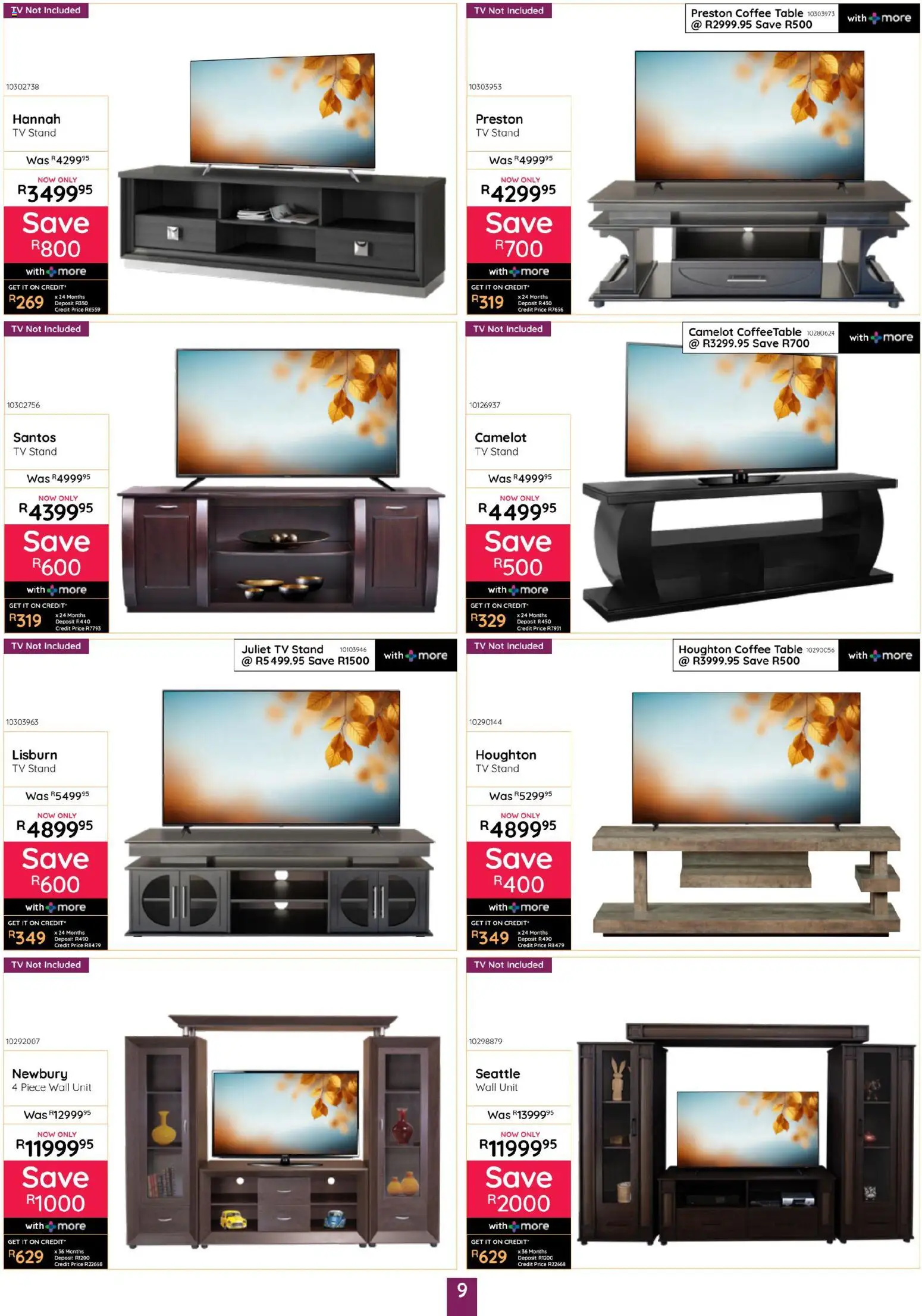 New Bradlows catalogue – valid from 19.03.2026 | Page: 9 | Products: TV, Table, Wall unit, Coffee