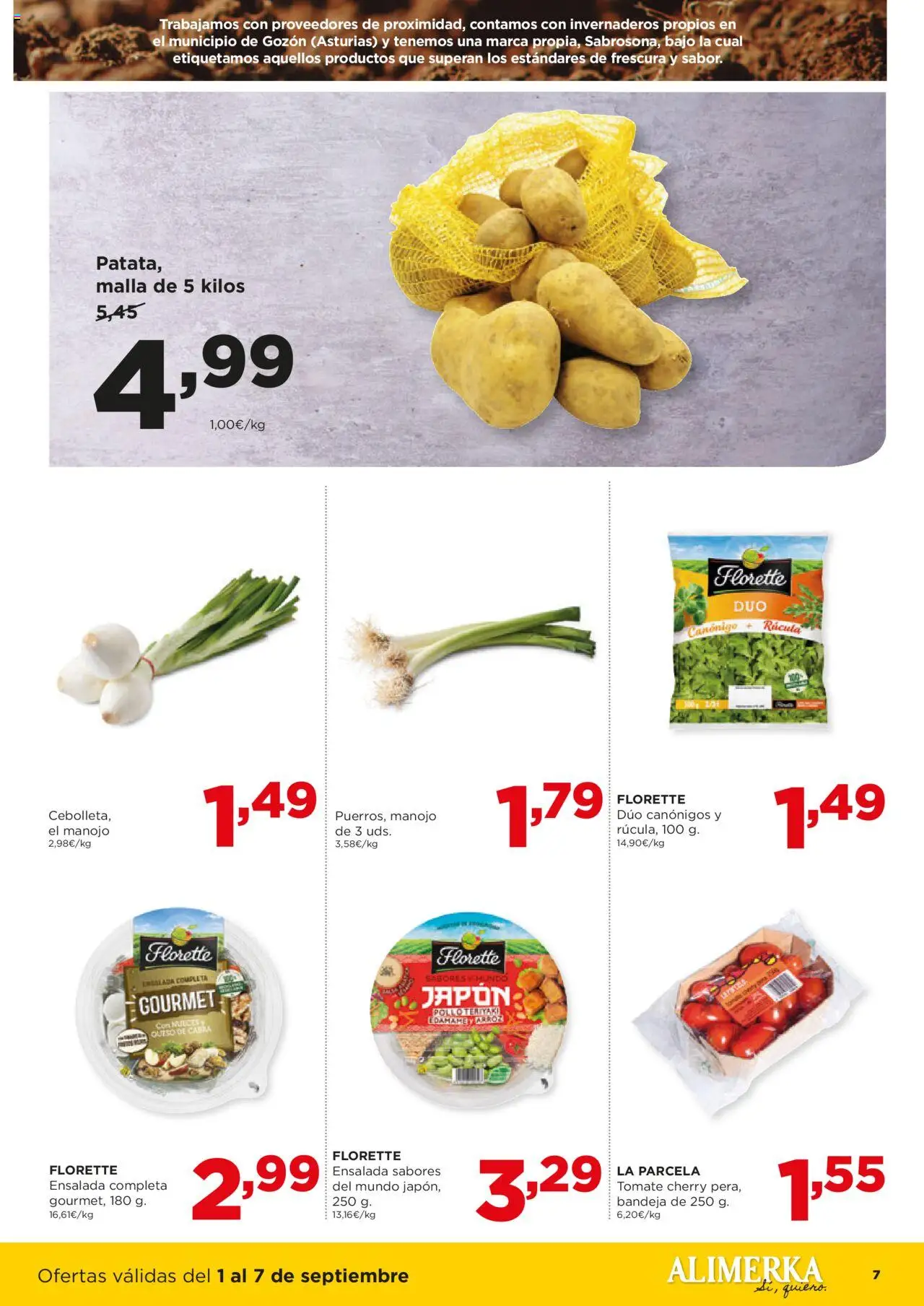 Alimerka folleto Asturias │ válido desde el 01.09.2025 | Página: 7 | Productos: Queso, Ensalada, Bandeja