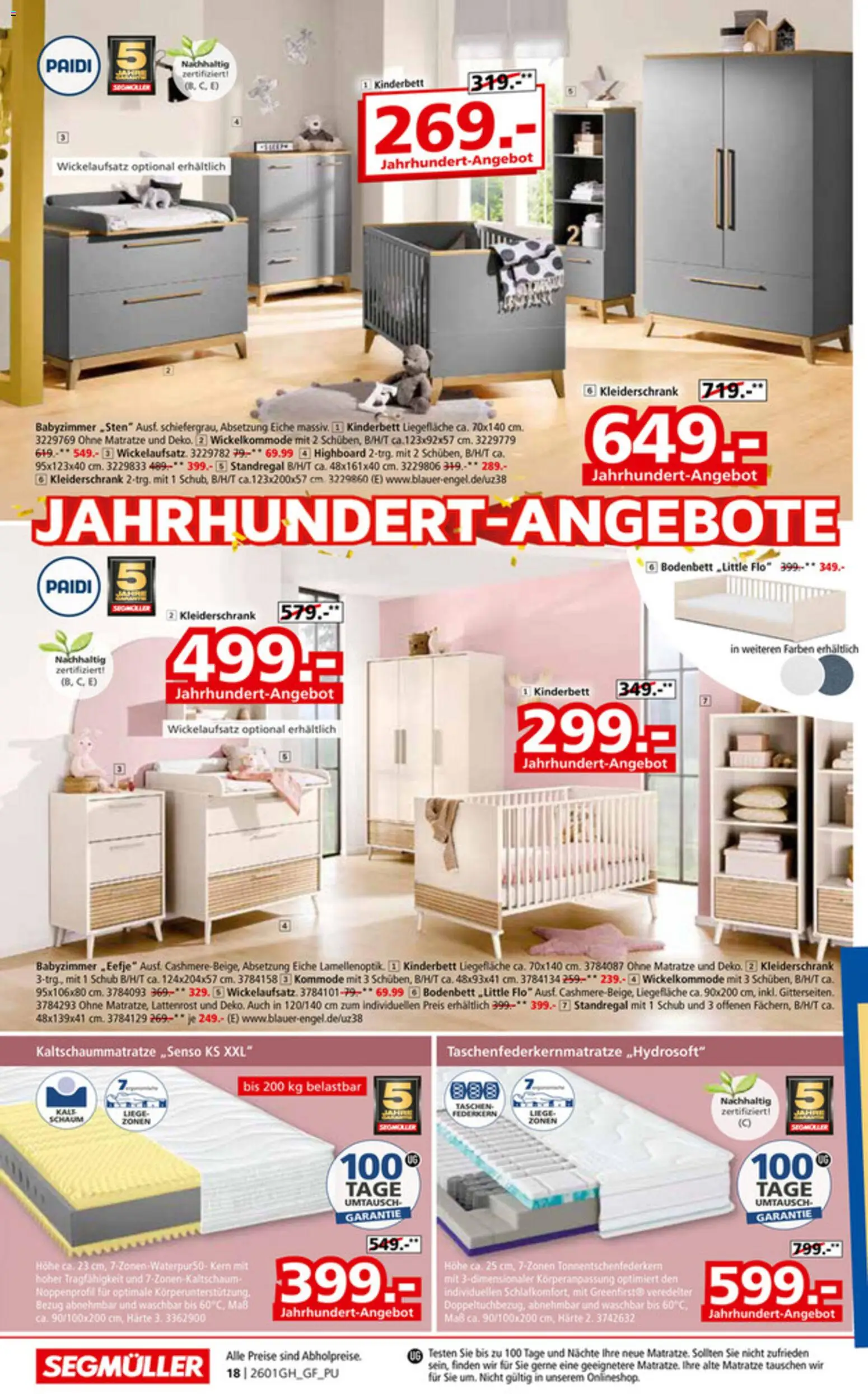 Segmüller 100 Jahre Jubiläums Finale – gültig ab 24.12.2025 | Seite: 30 | Produkte: HIghboard, Kleiderschrank, Kommode, Lattenrost