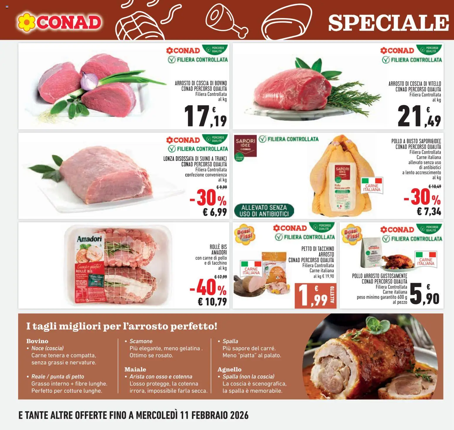 Volantino Conad del 29.01.2026 | Pagina: 8 | Prodotti: Arrosto, Suino, Tacchino, Vitello