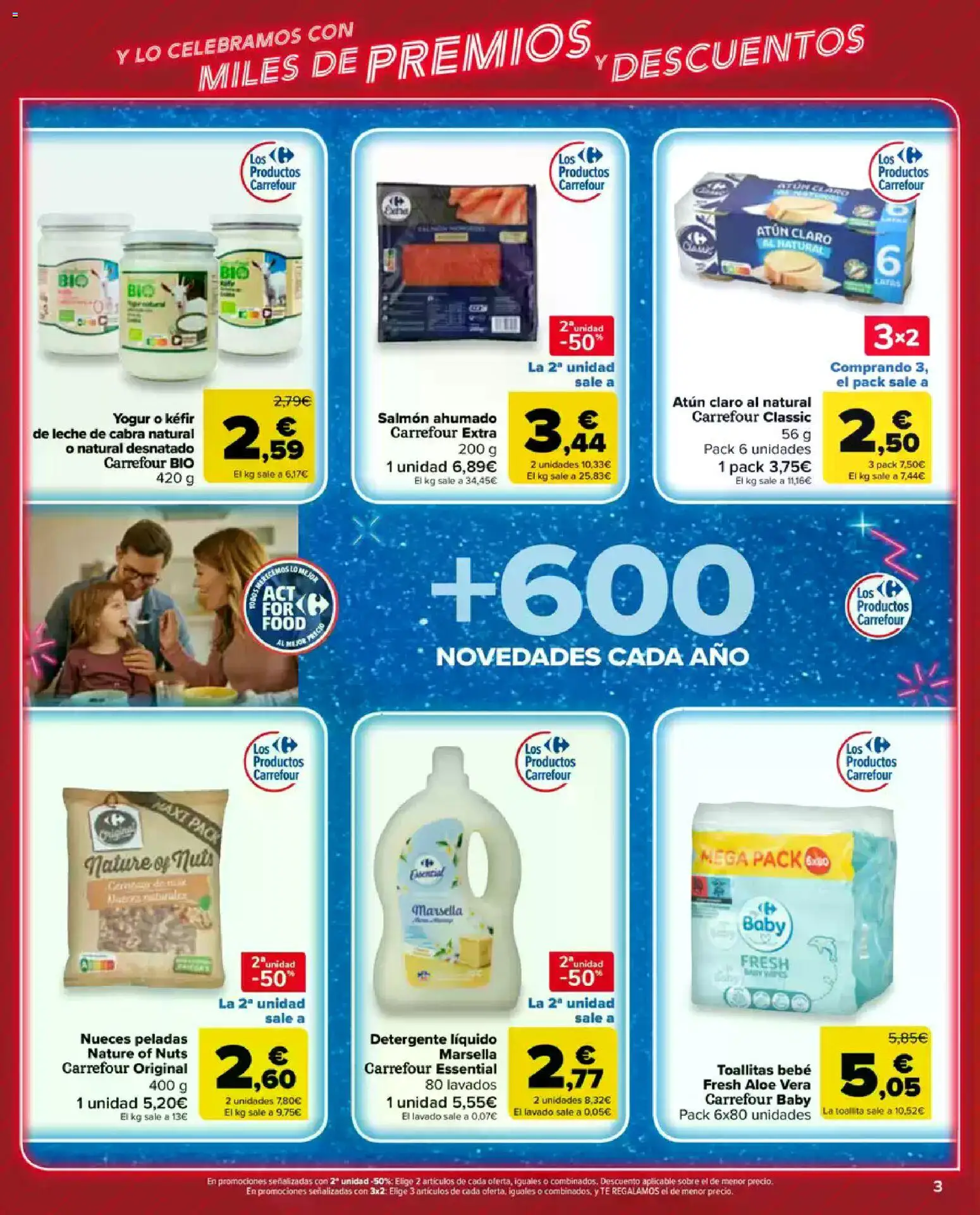 Carrefour Market folleto │ válido desde el 23.04.2026 | Página: 3 | Productos: Detergente, Leche, Detergente líquido, Salmón ahumado