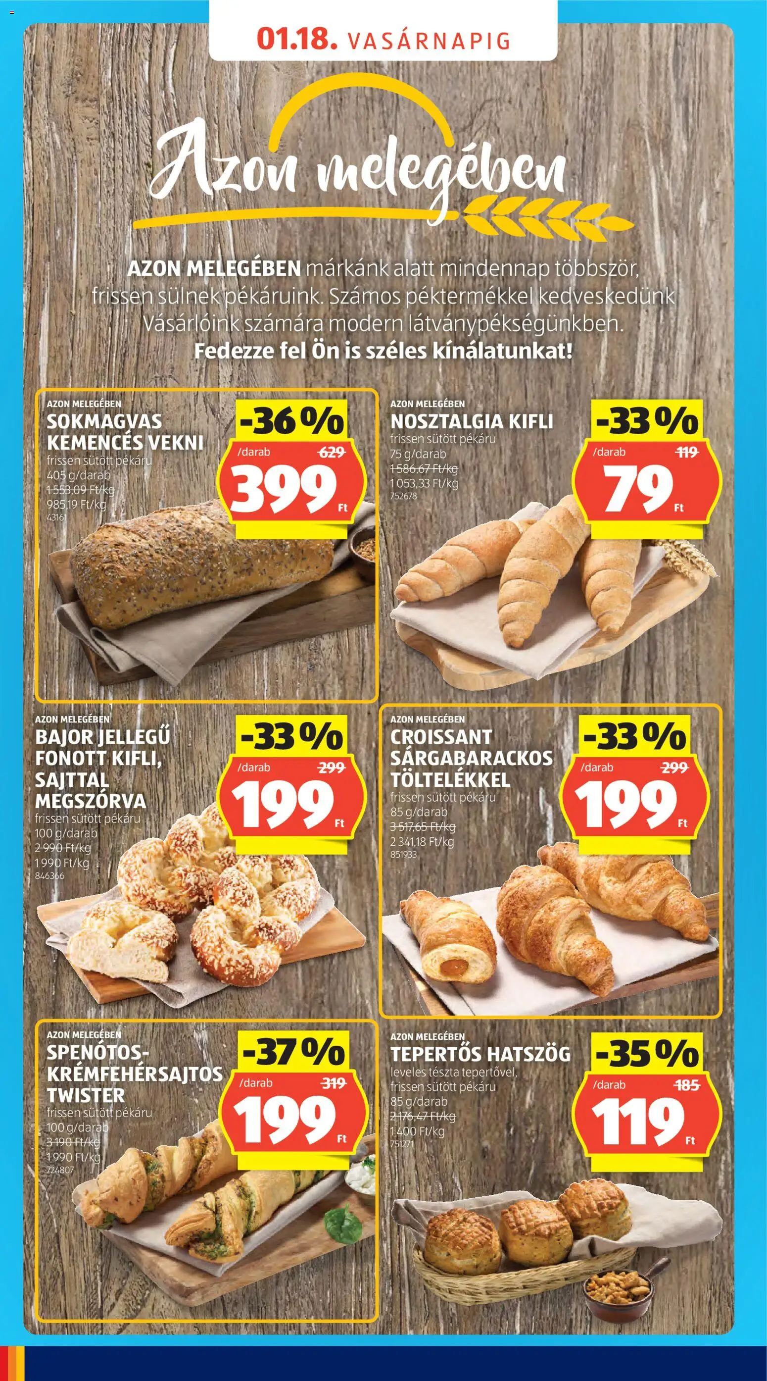 Aldi akciós ujság - amely érvényes a következő dátumtól: 17.01.2026 | Oldal: 4 | Termékek: Croissant, Kifli, Leveles tészta, Tészta