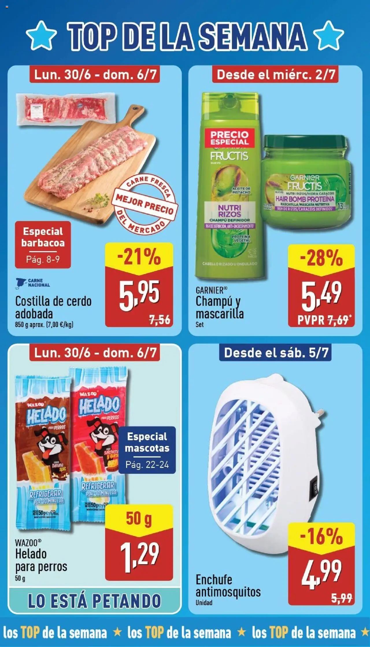 Aldi folleto Baleares │ válido desde el 30.06.2025 | Página: 2 | Productos: Champú, Aceite, Helado, Costilla de cerdo