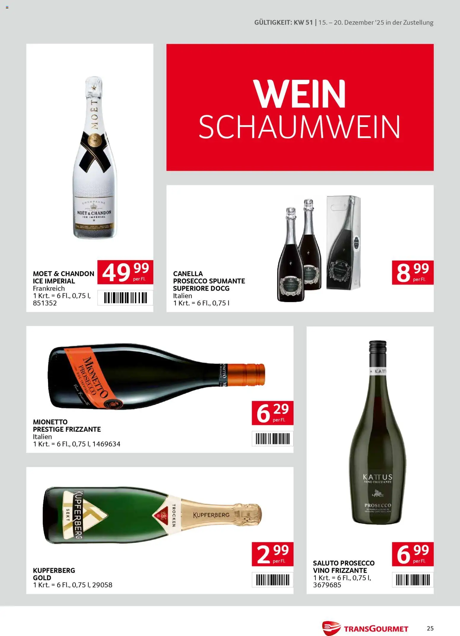 Transgourmet Zustellaktion gültig ab 15.12.2025 | Seite: 25 | Produkte: Wein