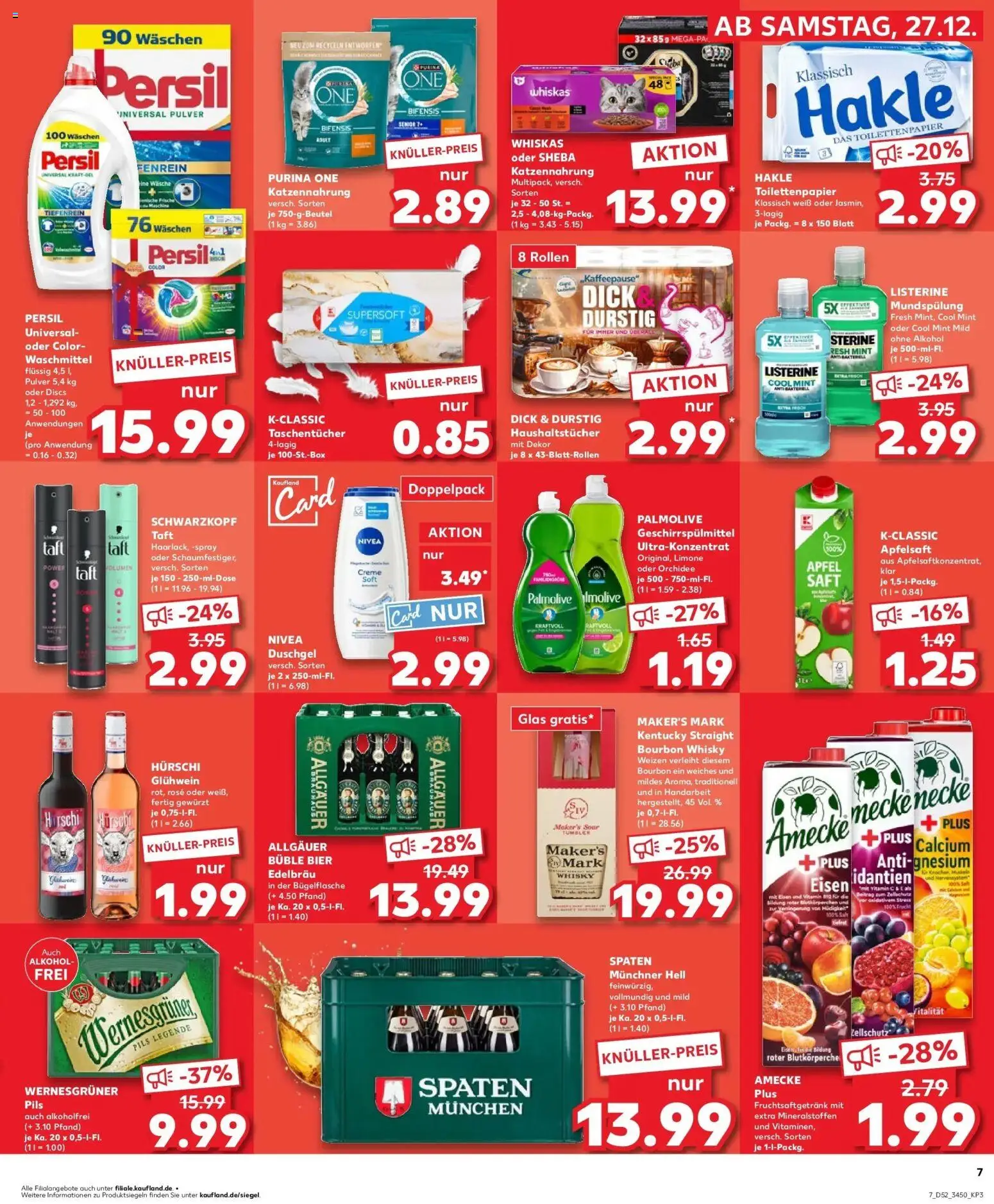 Kaufland prospekt Finsterwalde	 – gültig ab 27.12.2025 | Seite: 7 | Produkte: Wernesgruner, Duschgel, Whiskey, Listerine