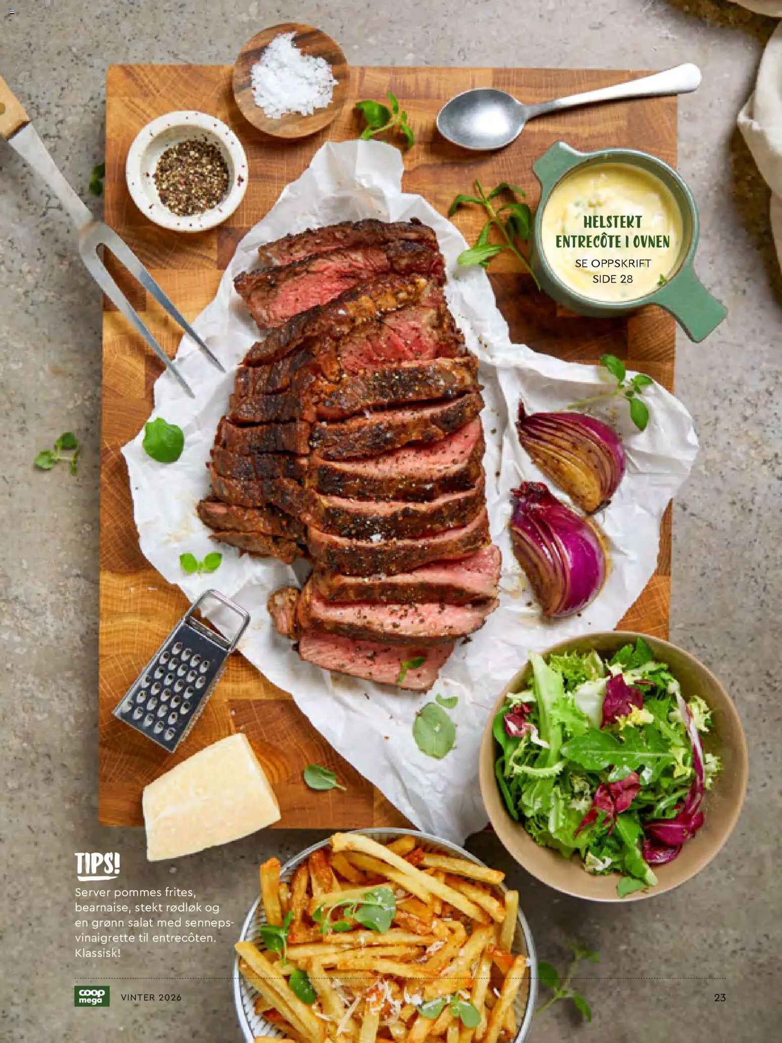 {H1} | Side: 23 | Produkter: Salat, Speltbrød, Rødløk