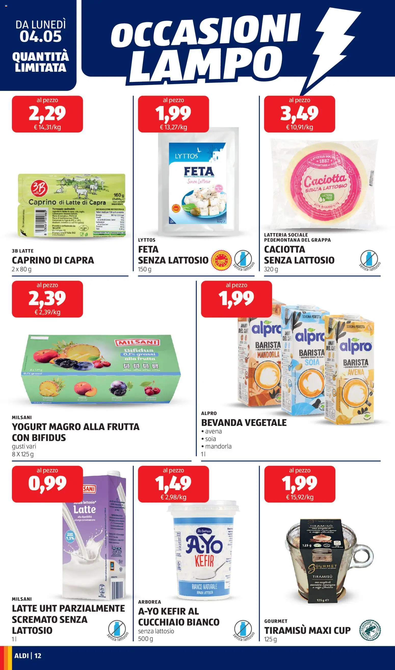 Volantino Aldi del 04.05.2026 | Pagina: 12 | Prodotti: Caffè, Frutta, Sale, Grappa