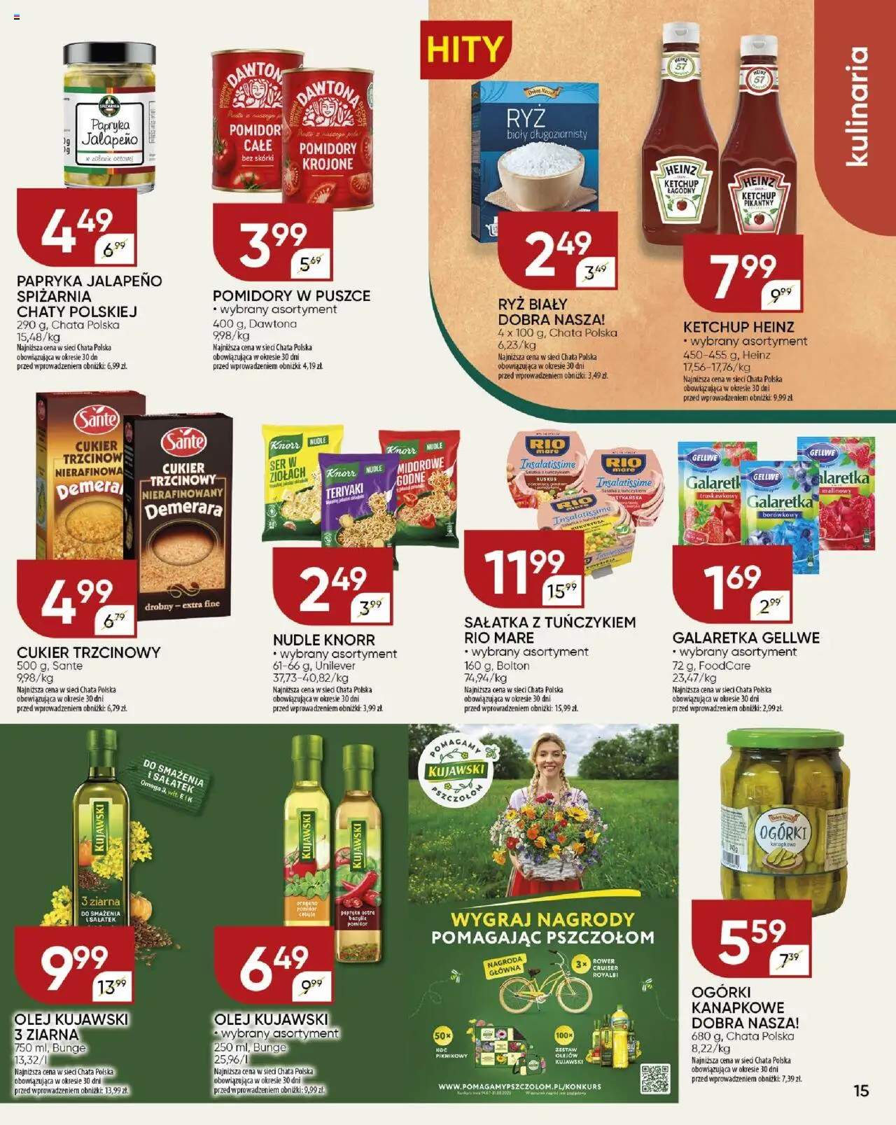 Chata Polska Gazetka od 31.07.2025 | Strona: 15 | Produkty: Galaretka, Papryka, Olej, Ogórki