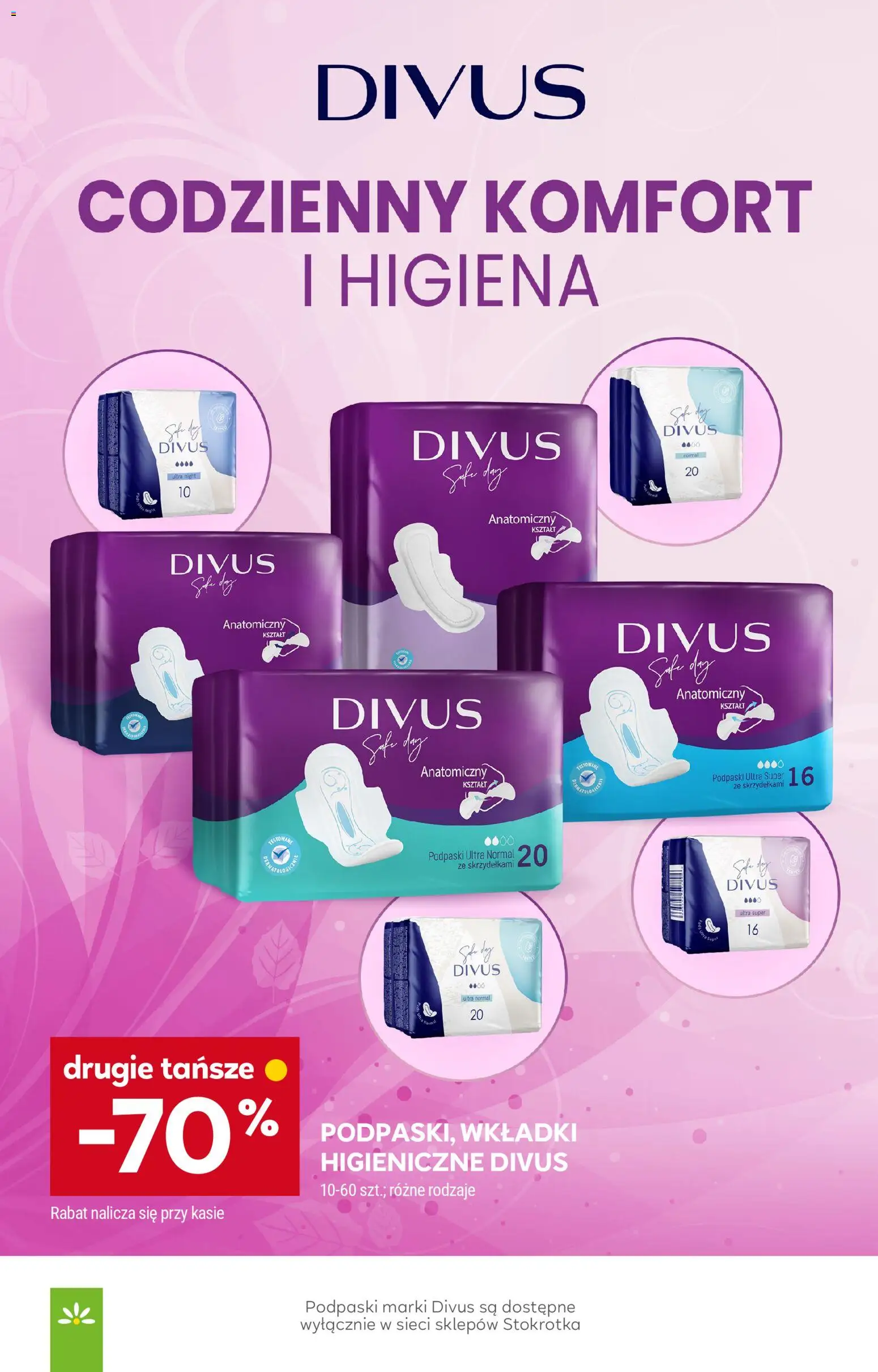 Stokrotka gazetka od 26.03.2026 | Strona: 44 | Produkty: Stokrotka, Podpaski, Wkładki higieniczne