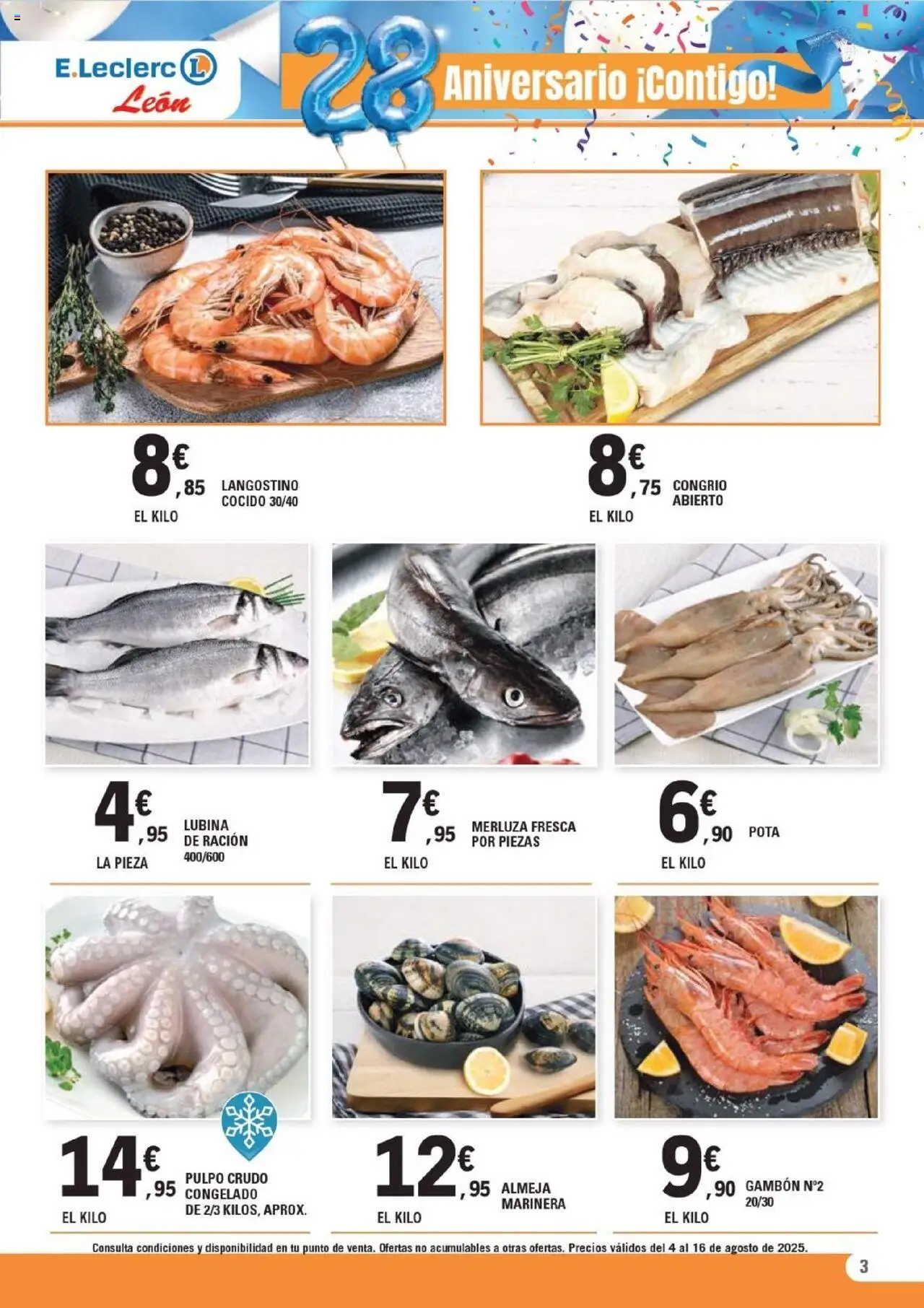 E.Leclerc folleto │ válido desde el 04.08.2025 | Página: 3 | Productos: Langostino