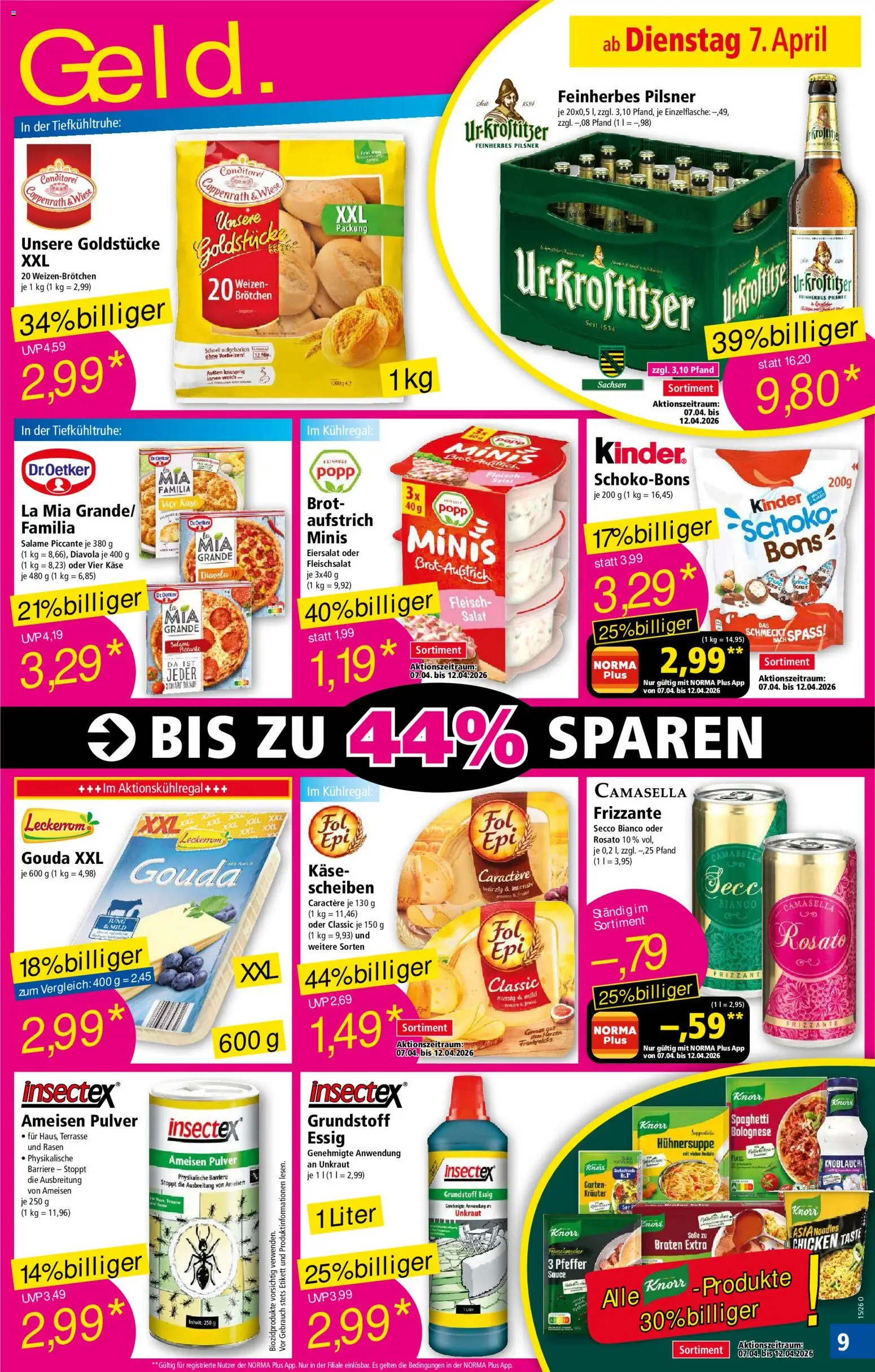 Norma Prospekt 	 – gültig ab 07.04.2026 | Seite: 9 | Produkte: Gouda, Pfeffer, Knoblauch, Salat