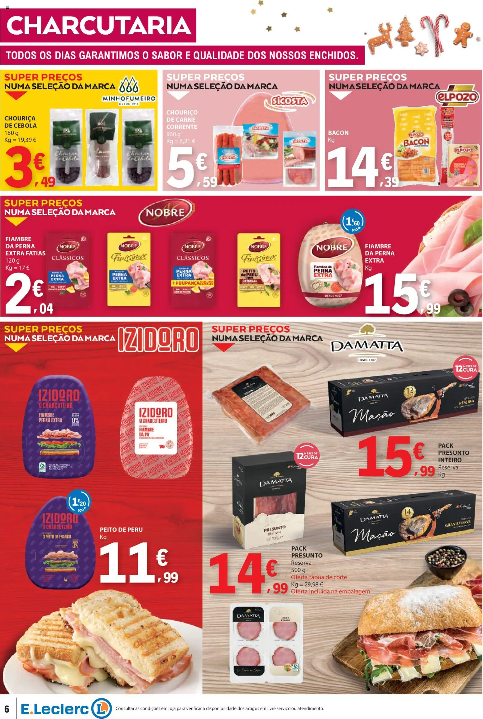E.Leclerc folheto │ válido de 04.12.2025 | Página: 6 | Produtos: Cebola, Presunto, Chouriço, Pá