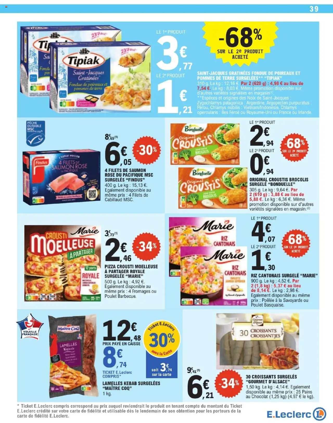  | Page: 39 | Produits: Poireaux, Chocolat, Riz, Poisson