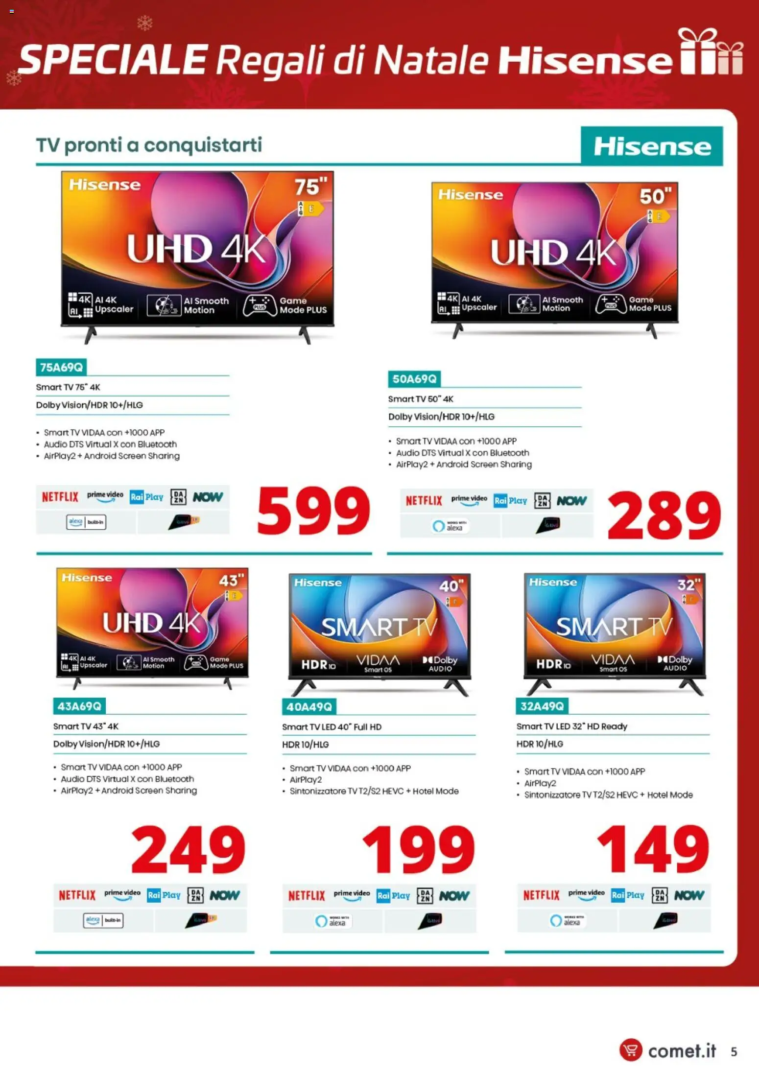 Volantino Comet del 20.10.2025 | Pagina: 5 | Prodotti: smart TV, TV, Video, Audio