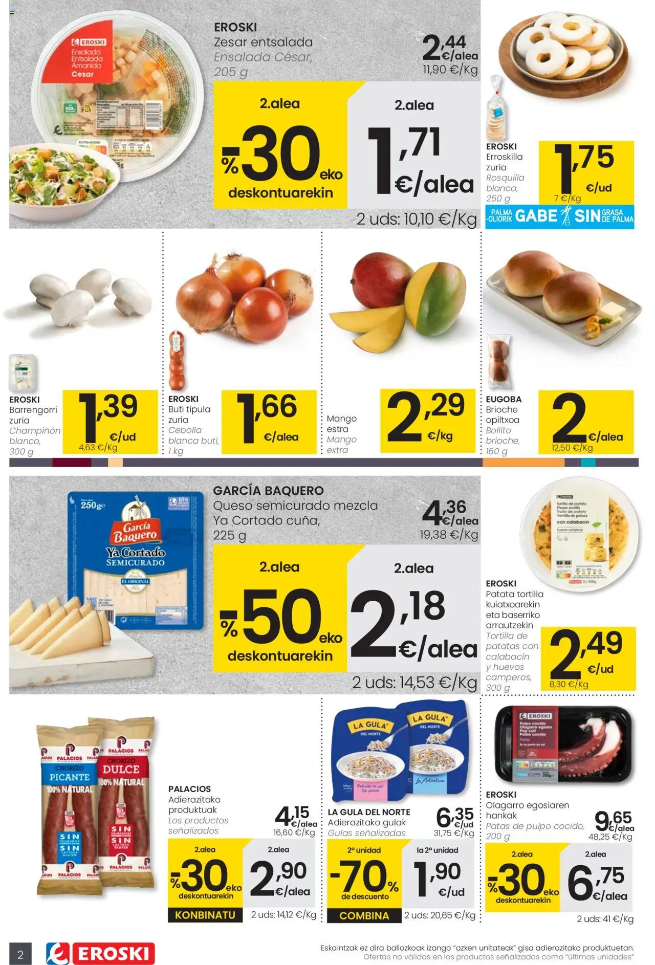 Eroski - Prezio Merkeagoa Aliprox │ válido desde el 02.10.2025 | Página: 2 | Productos: Calabacín, Queso, Huevos, Παγωμένο τσάι
