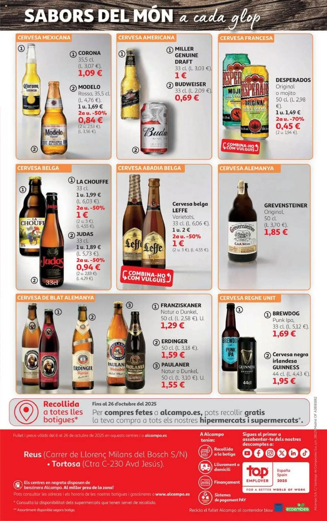 Alcampo - SST Cataluňa │ válido desde el 06.10.2025 | Página: 16 | Productos: Cerveza, Παρμεζάνα