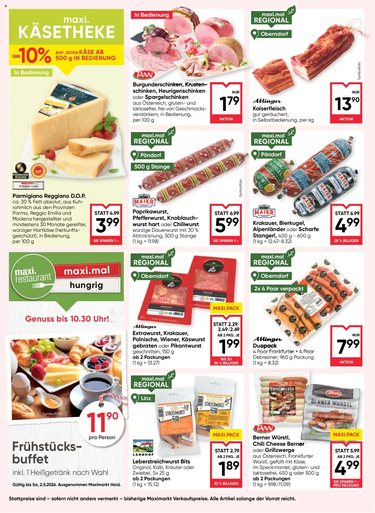Maximarkt Flugblatt gültig ab 30.04.2026 | Seite: 8 | Produkte: Wurst, Chili, Uhr, Käse
