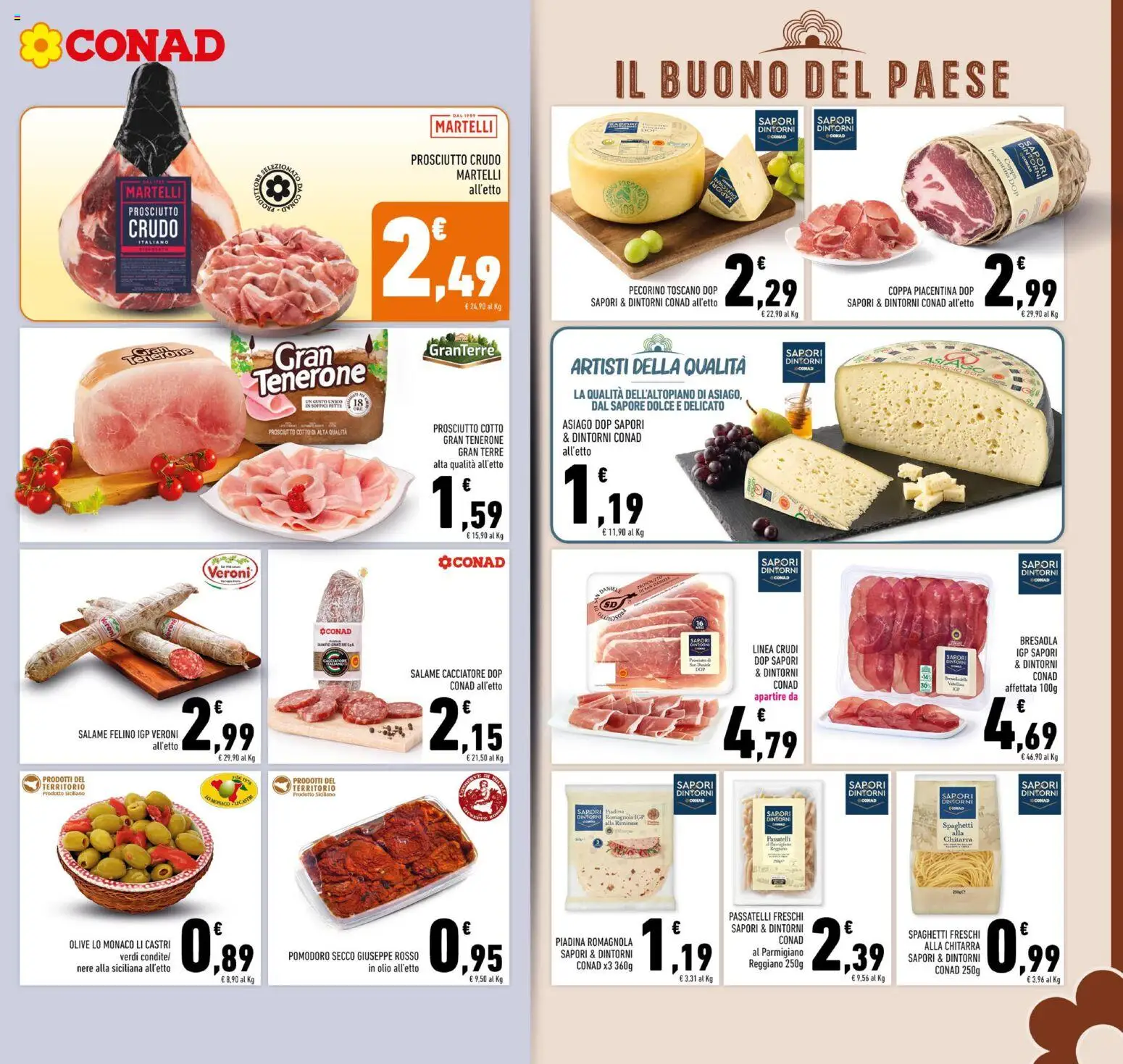 Volantino Conad del 08.04.2026 | Pagina: 5 | Prodotti: Prosciutto Cotto, Salame, Pomodoro, Parmigiano