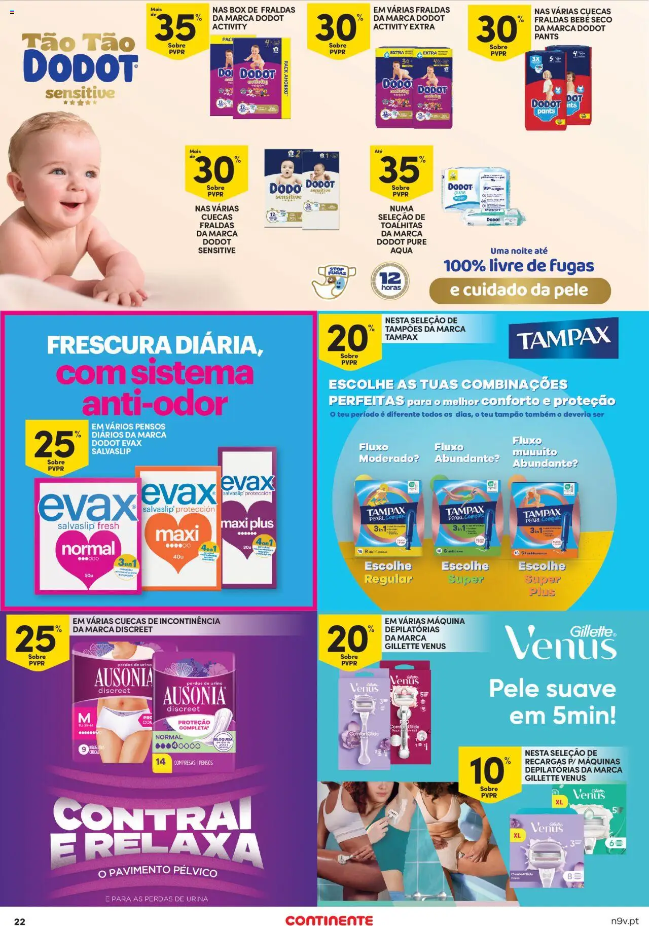 Continente - Açores │ válido de 18.09.2025 | Página: 22 | Produtos: Fraldas, Fraldas dodot, Cuecas