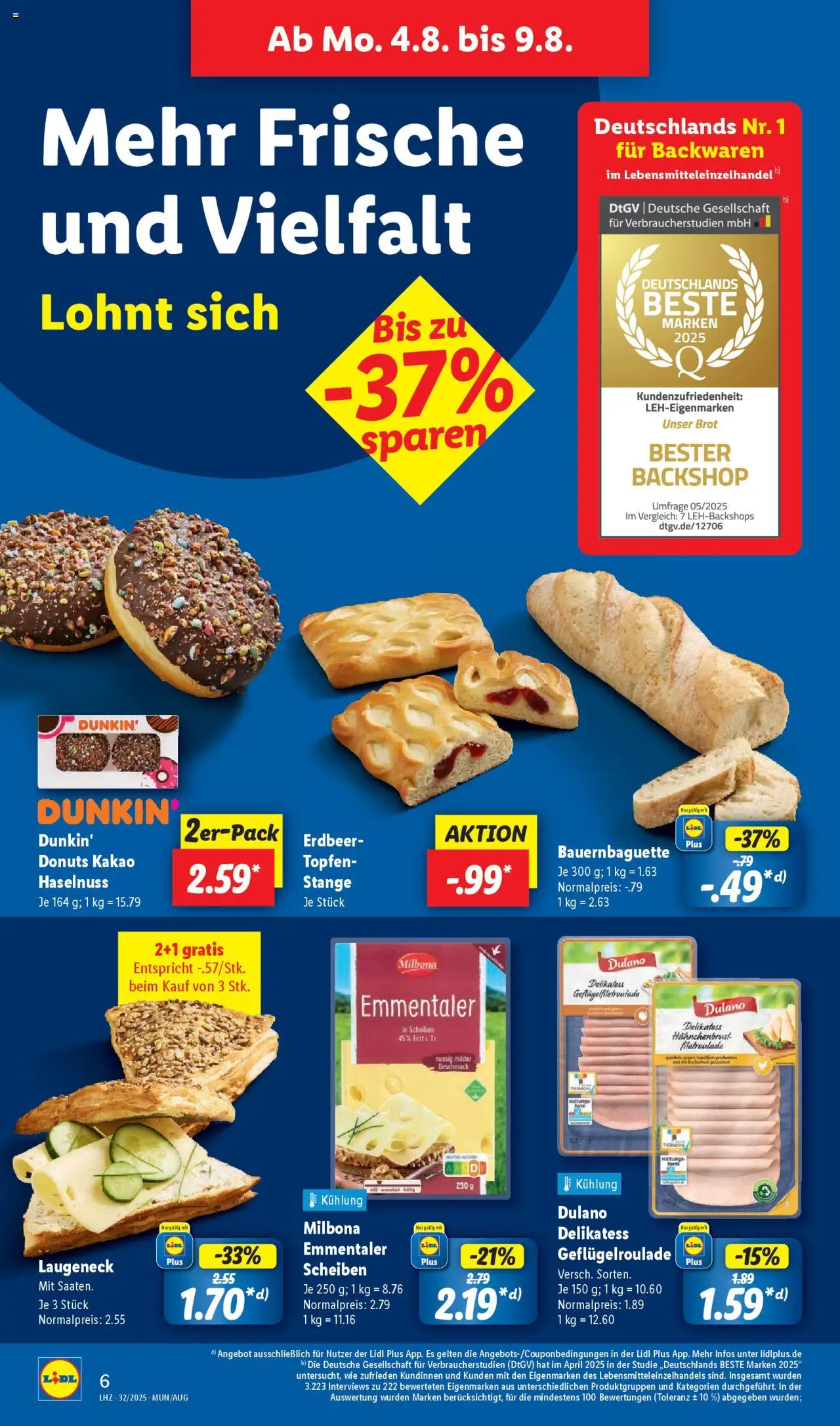 Lidl Prospekt München - gültig ab dem 04.08.2025 | Seite: 12 | Produkte: Donuts, Brot, Hahnchenbrust